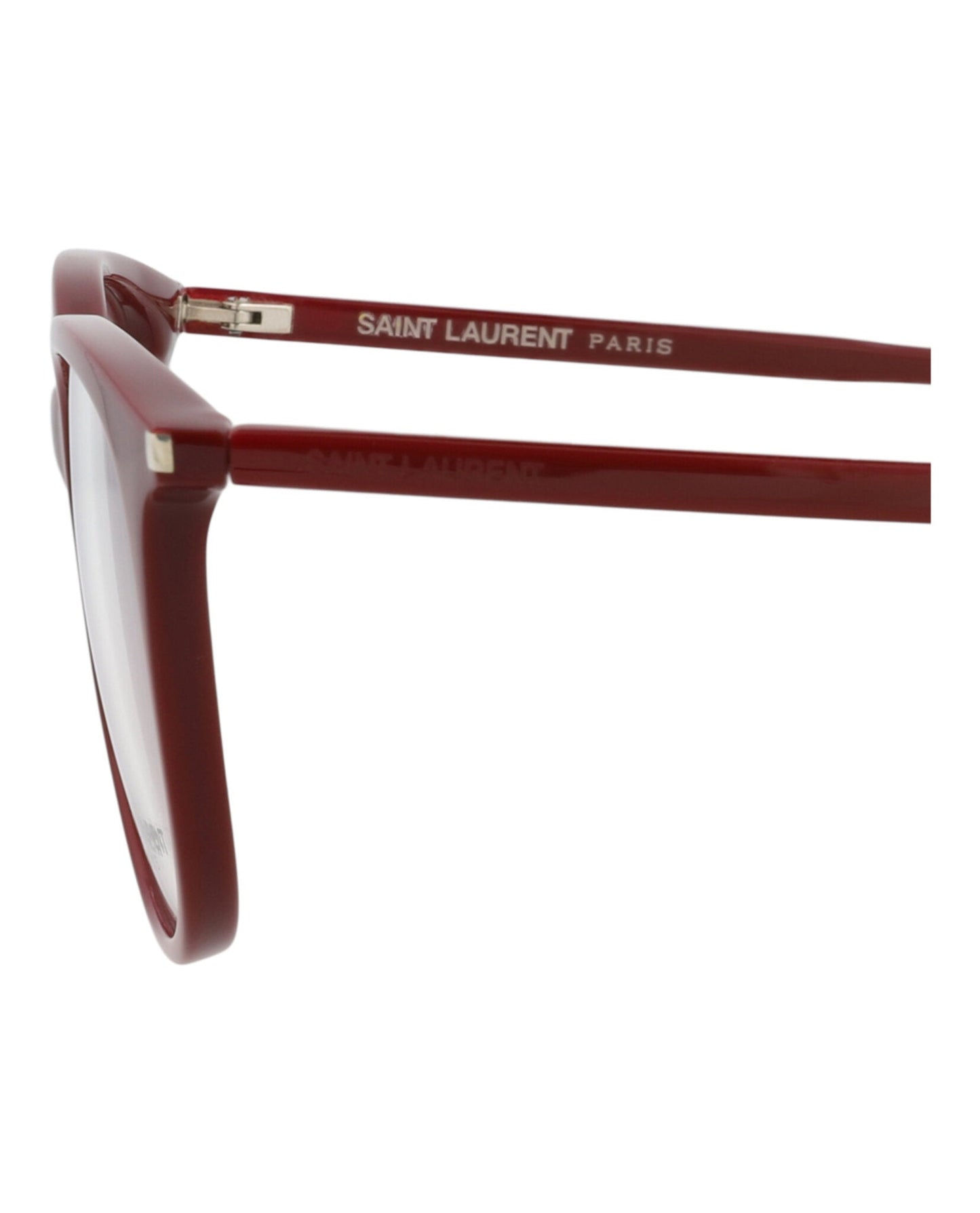 Saint Laurent Womens Round/Oval Burgundy Burgundy Transparent Fashion Designer Eyewear
