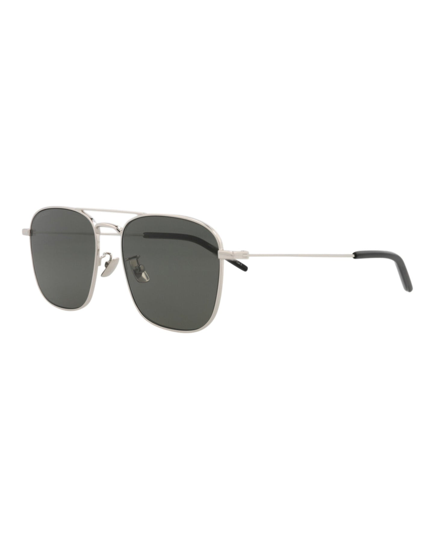Saint Laurent Unisex Aviator Silver Silver Grey Fashion Designer Eyewear