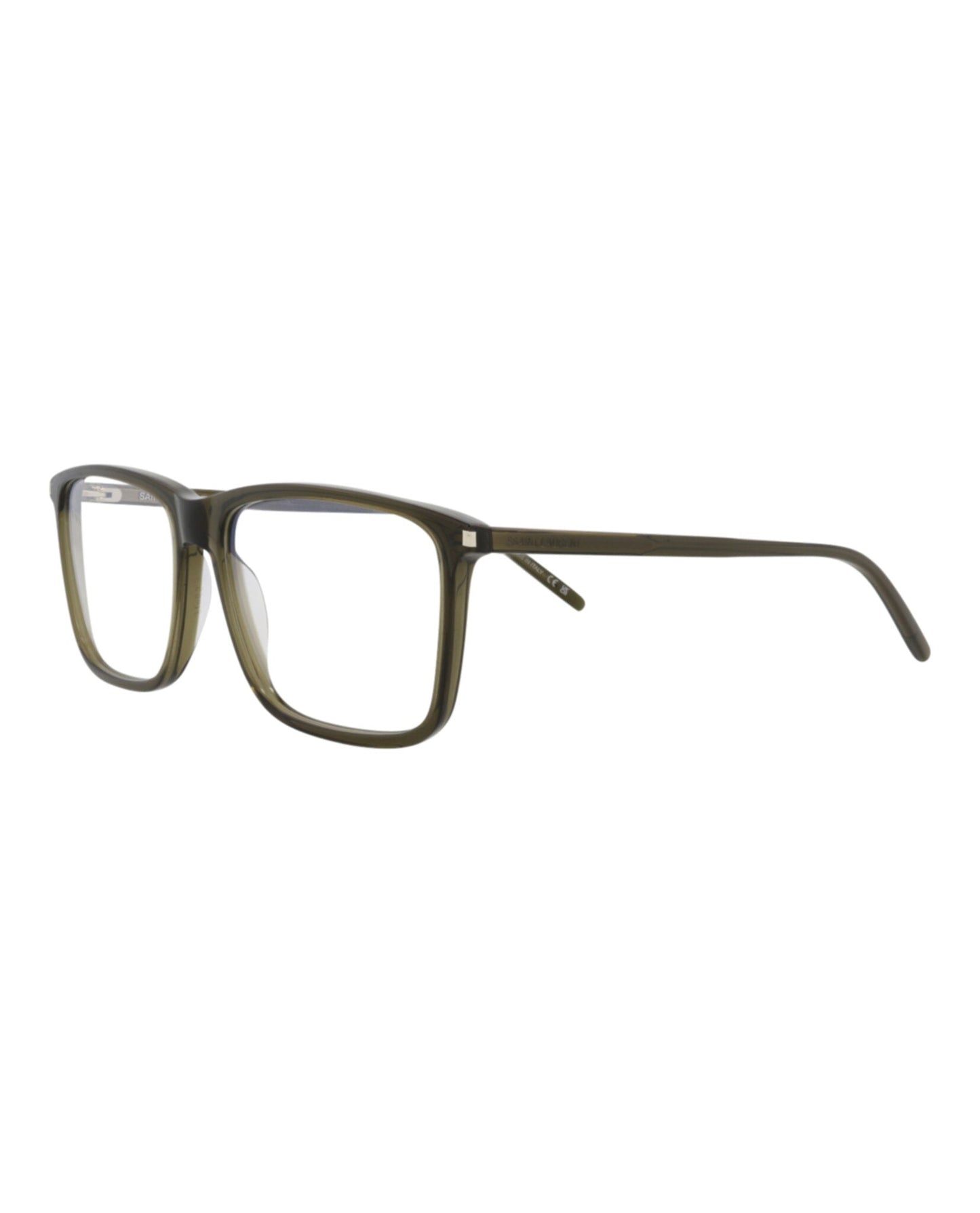 Saint Laurent Mens Square/Rectangle Green Green Transparent Fashion Designer Eyewear