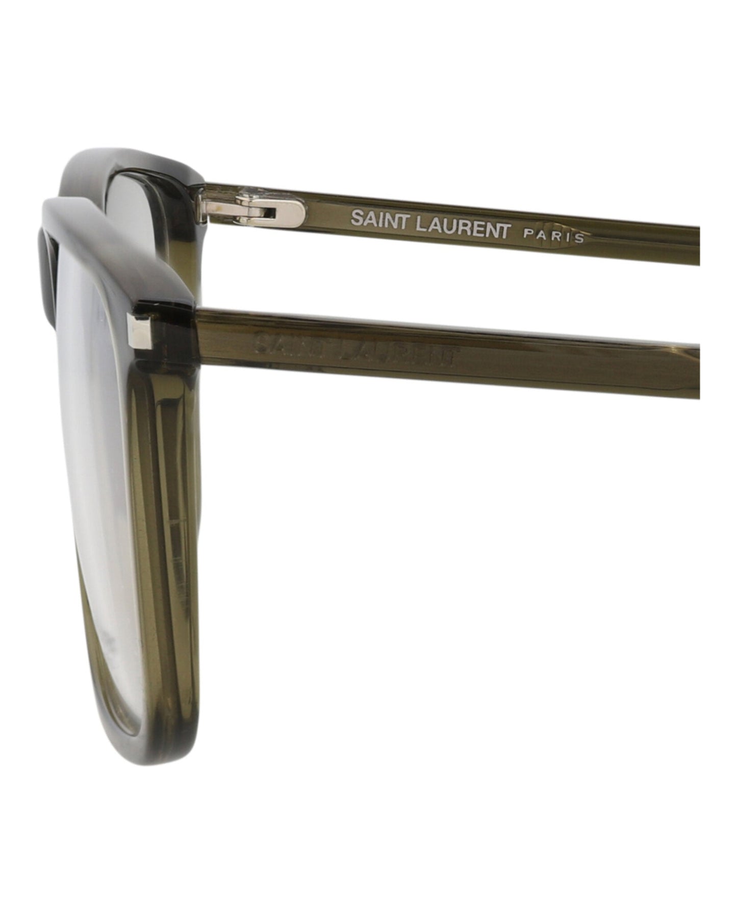 Saint Laurent Mens Square/Rectangle Green Green Transparent Fashion Designer Eyewear