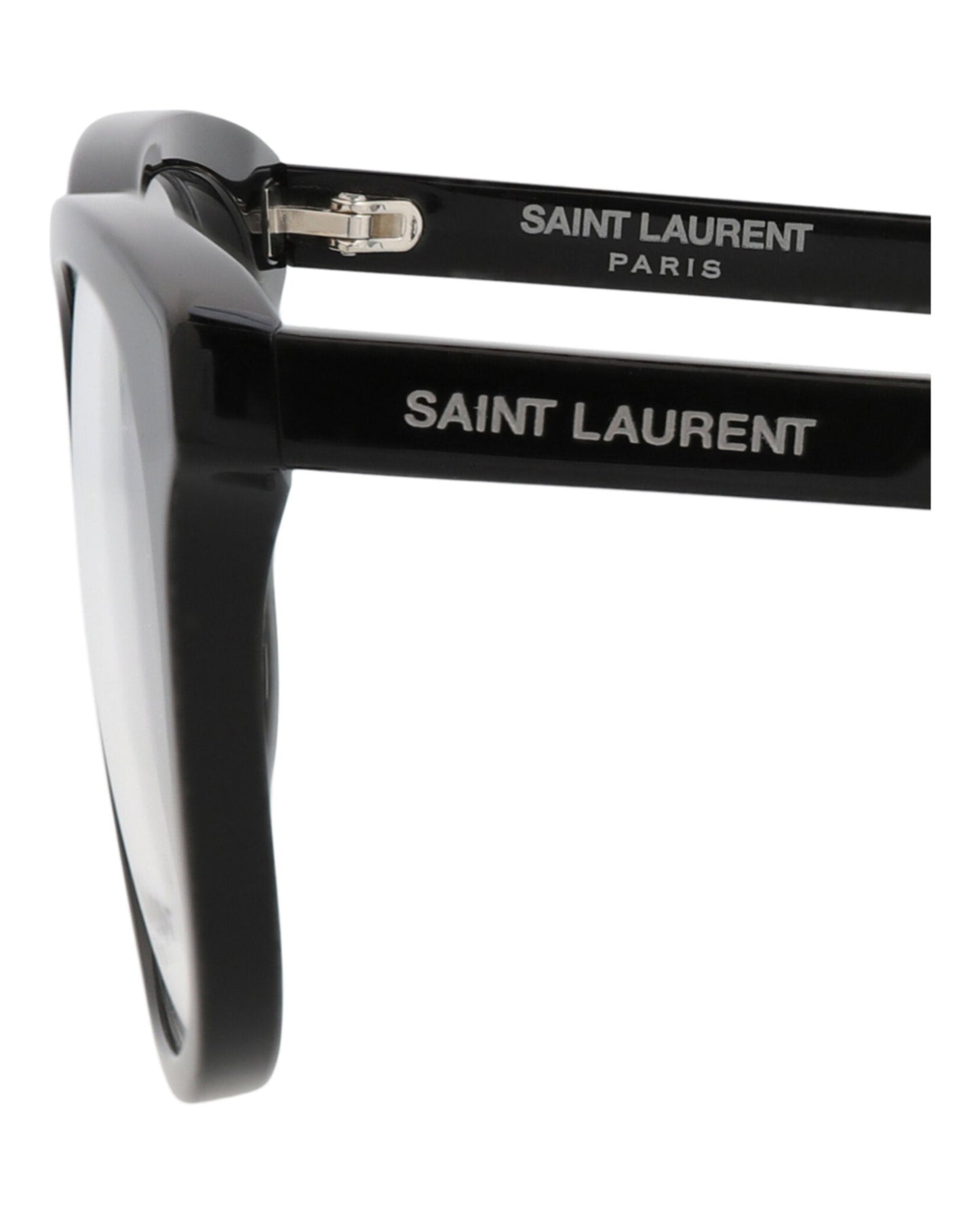 Saint Laurent Mens Round/Oval Black Black Transparent Fashion Designer Eyewear