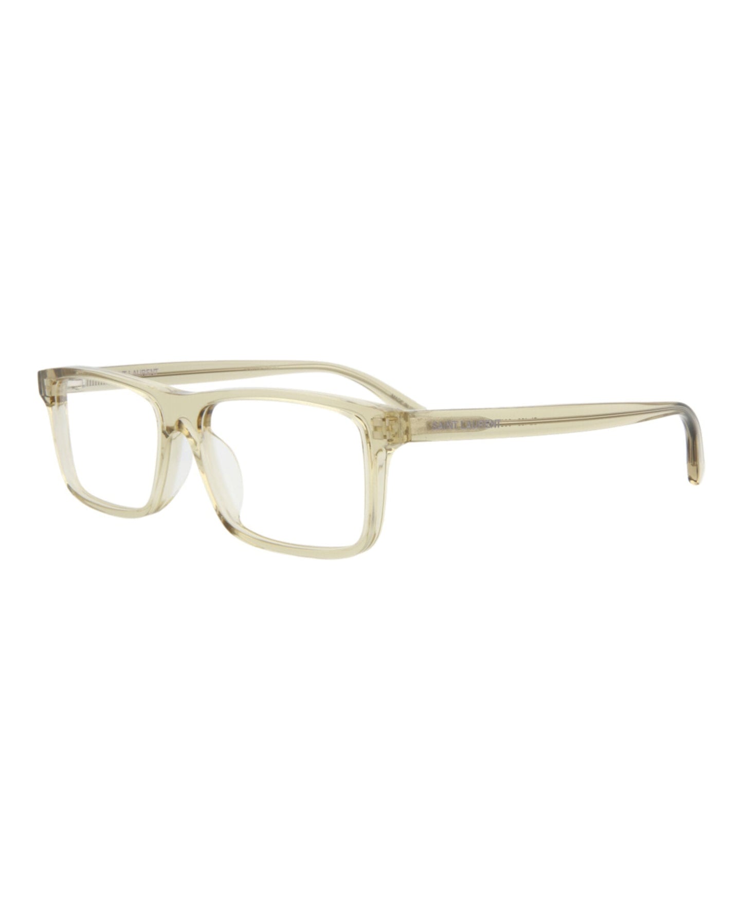 Saint Laurent Mens Square/Rectangle Yellow Yellow Transparent Fashion Designer Eyewear