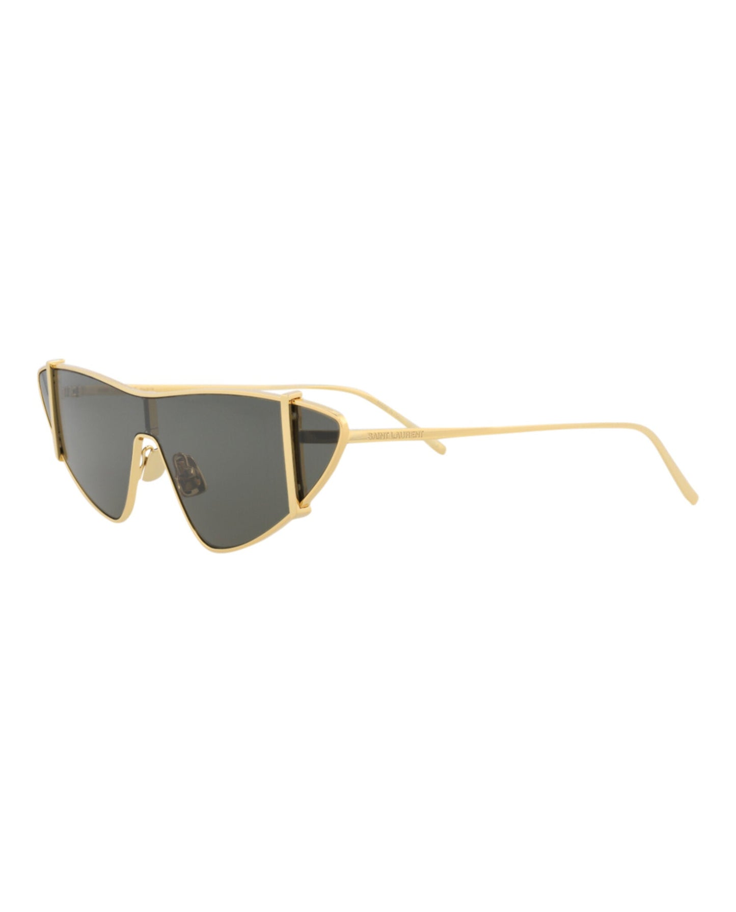 Saint Laurent Womens Cat Eye Gold Gold Grey Fashion Designer Eyewear