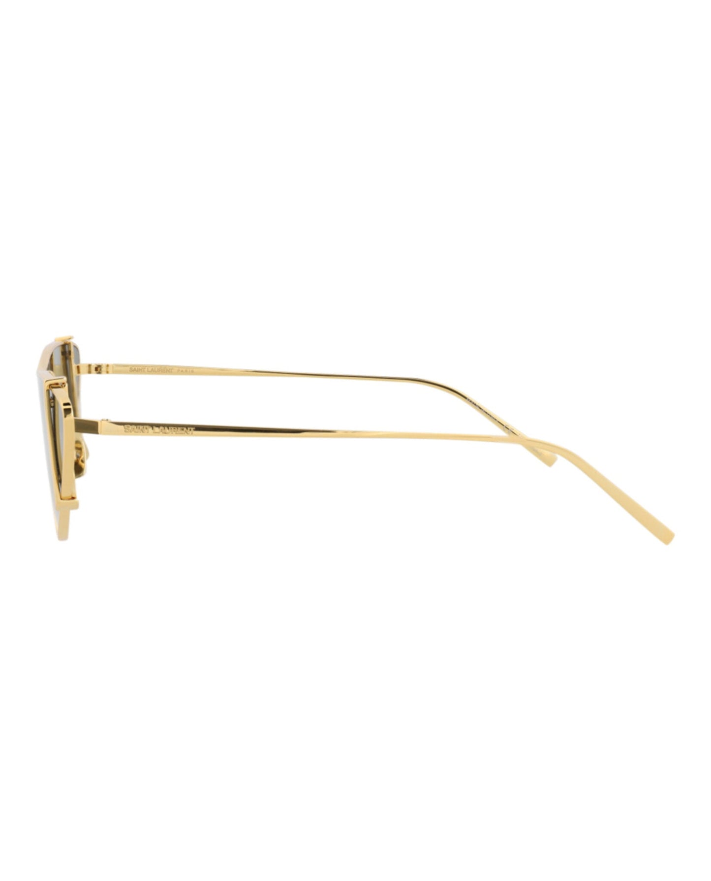 Saint Laurent Womens Cat Eye Gold Gold Grey Fashion Designer Eyewear