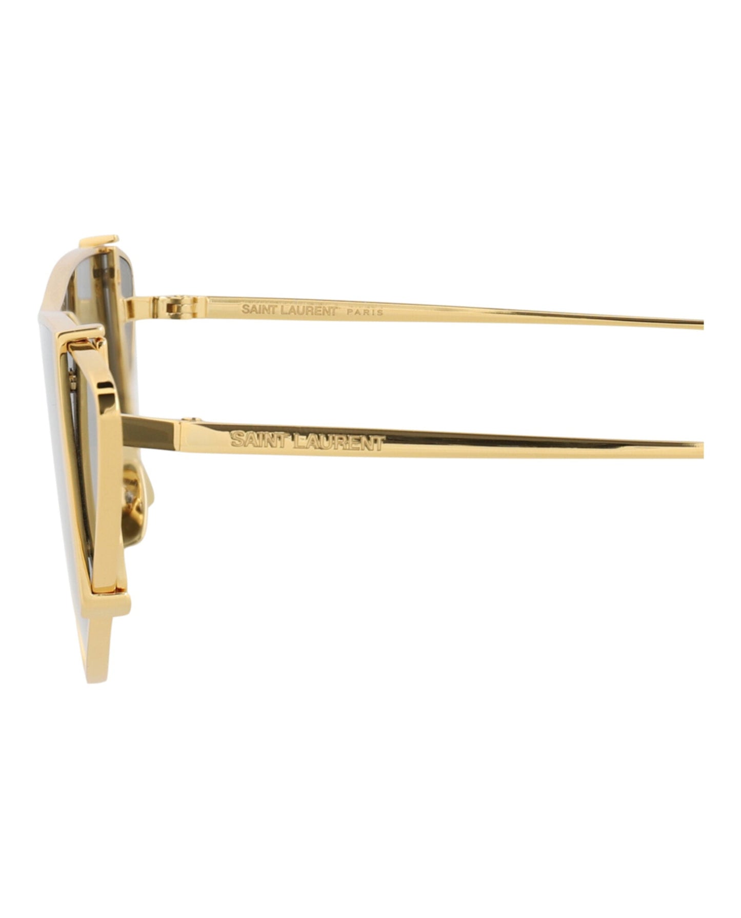 Saint Laurent Womens Cat Eye Gold Gold Grey Fashion Designer Eyewear