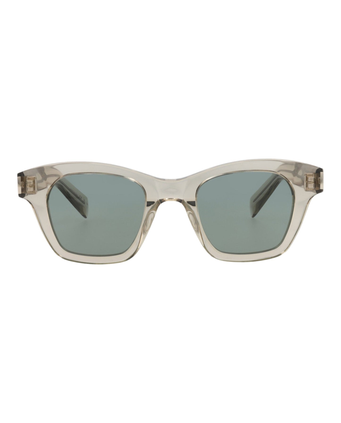Saint Laurent Unisex Square/Rectangle Beige Beige Green Fashion Designer Eyewear
