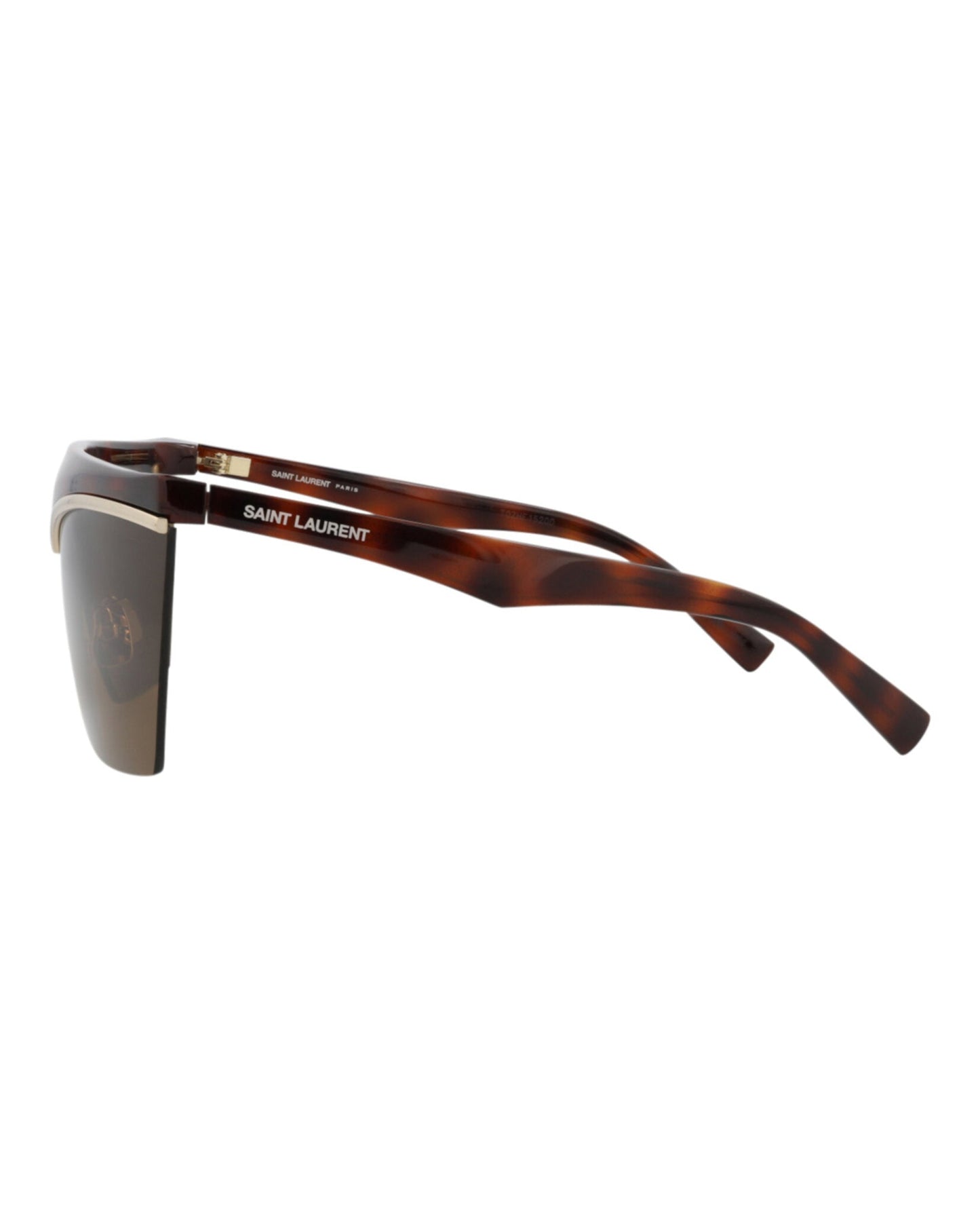Saint Laurent Womens Shield/Wrap Havana Havana Brown Fashion Designer Eyewear