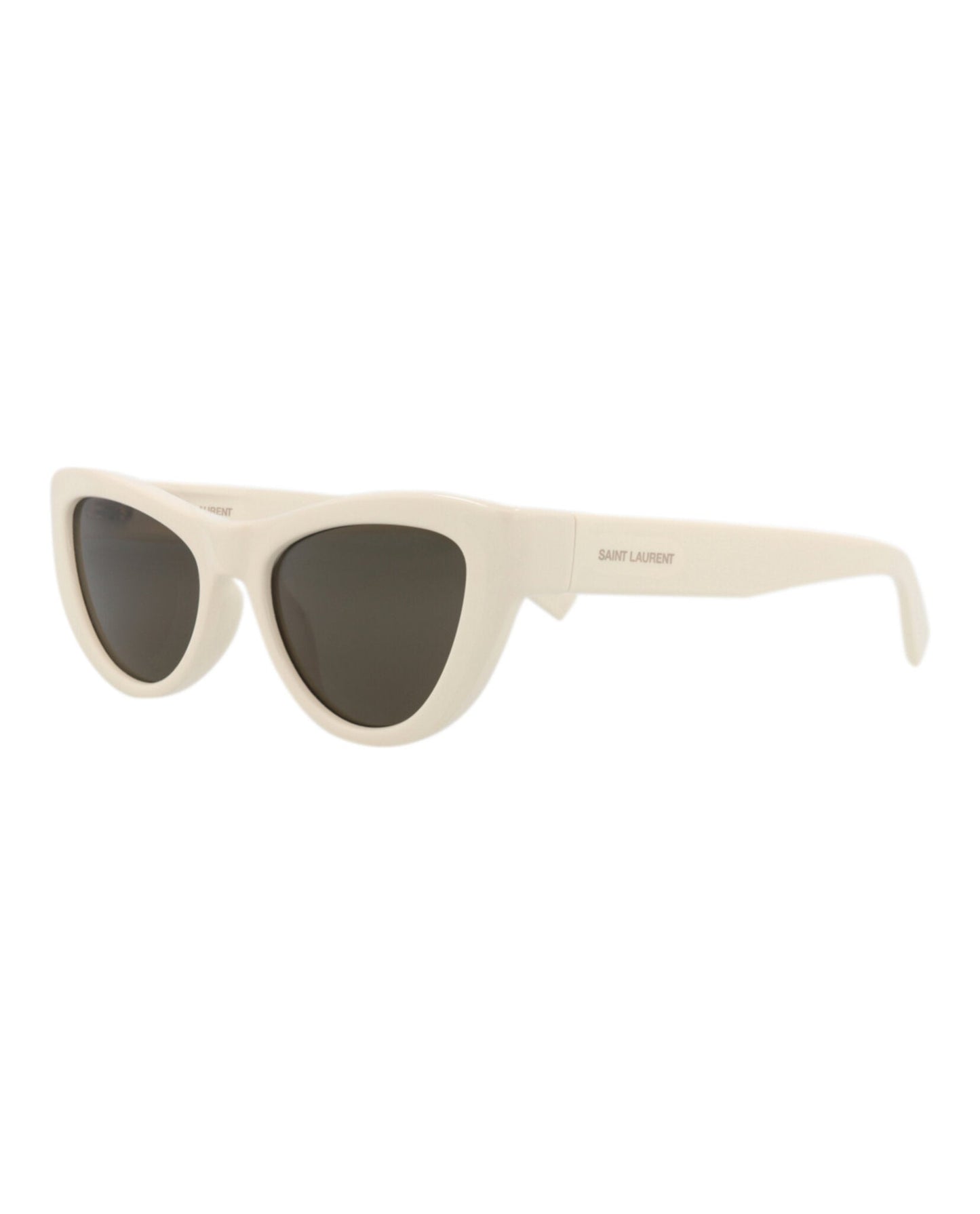 Saint Laurent Womens Cat Eye Ivory Ivory Grey Fashion Designer Eyewear