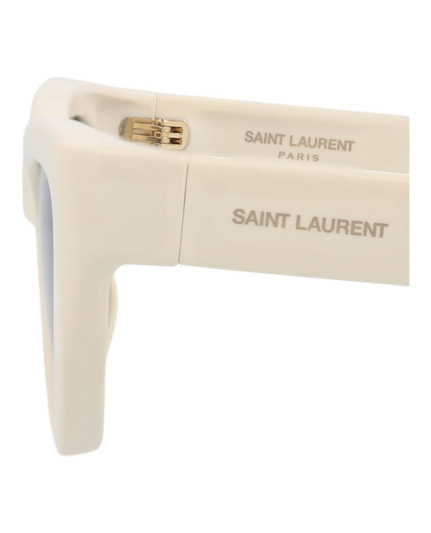 Saint Laurent Womens Cat Eye Ivory Ivory Grey Fashion Designer Eyewear