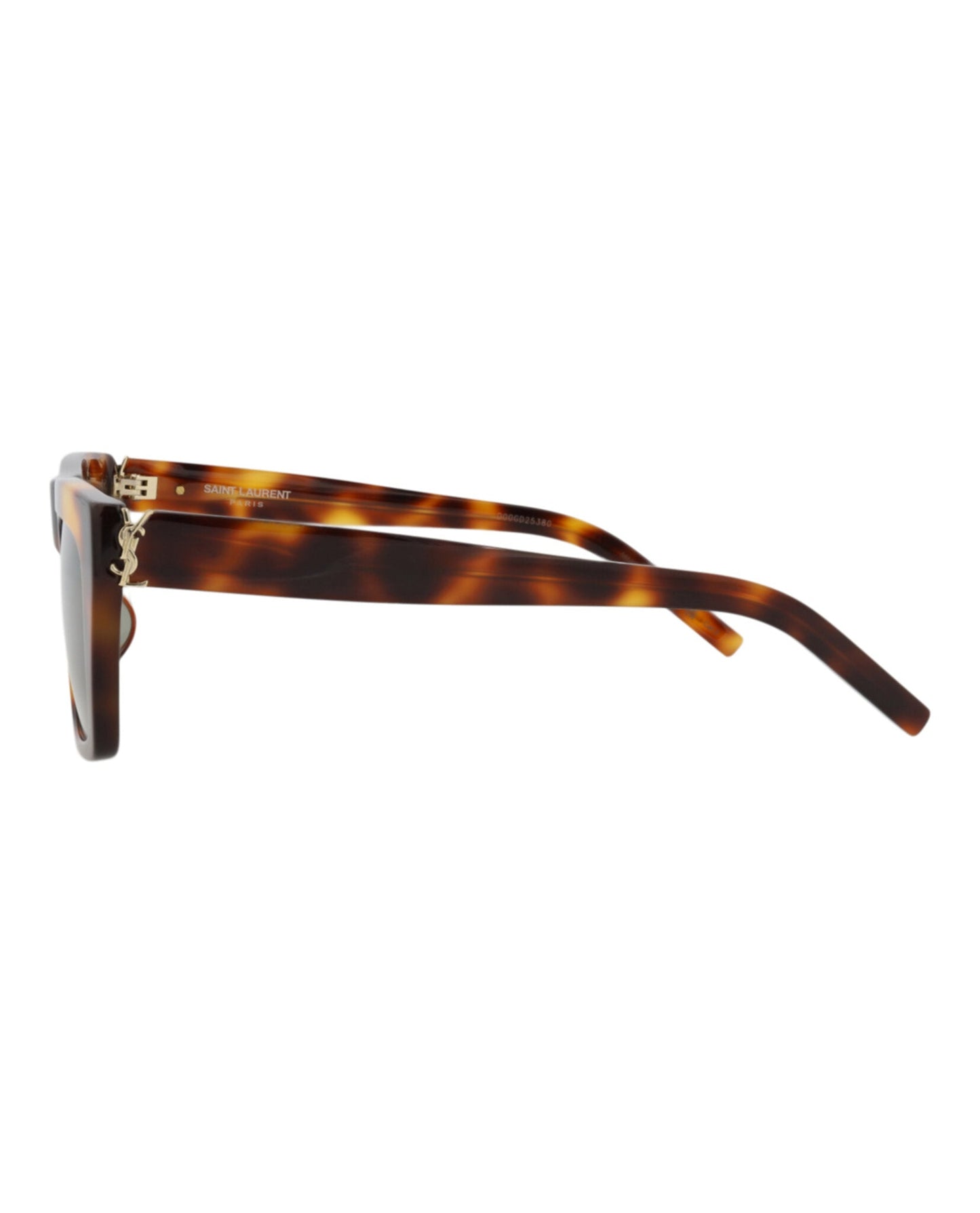 Saint Laurent Unisex Square/Rectangle Havana Havana Green Fashion Designer Eyewear
