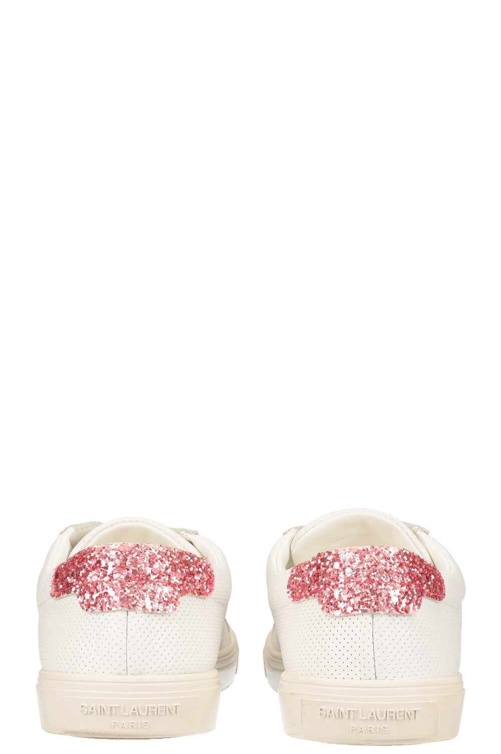 SAINT LAURENT Court Sneakers White and Pink