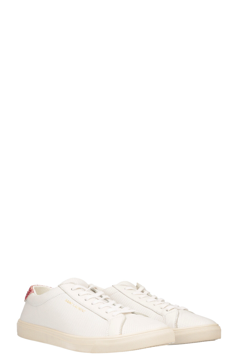 SAINT LAURENT Court Sneakers White and Pink