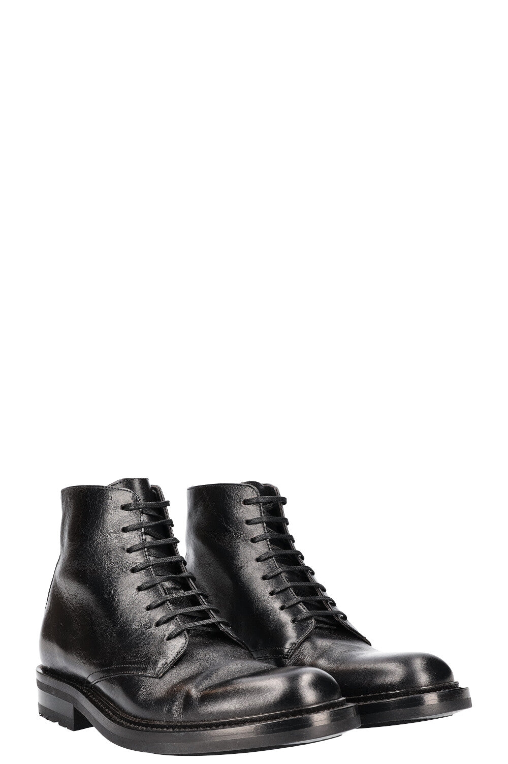 SAINT LAURENT Lace Up Boots Black
