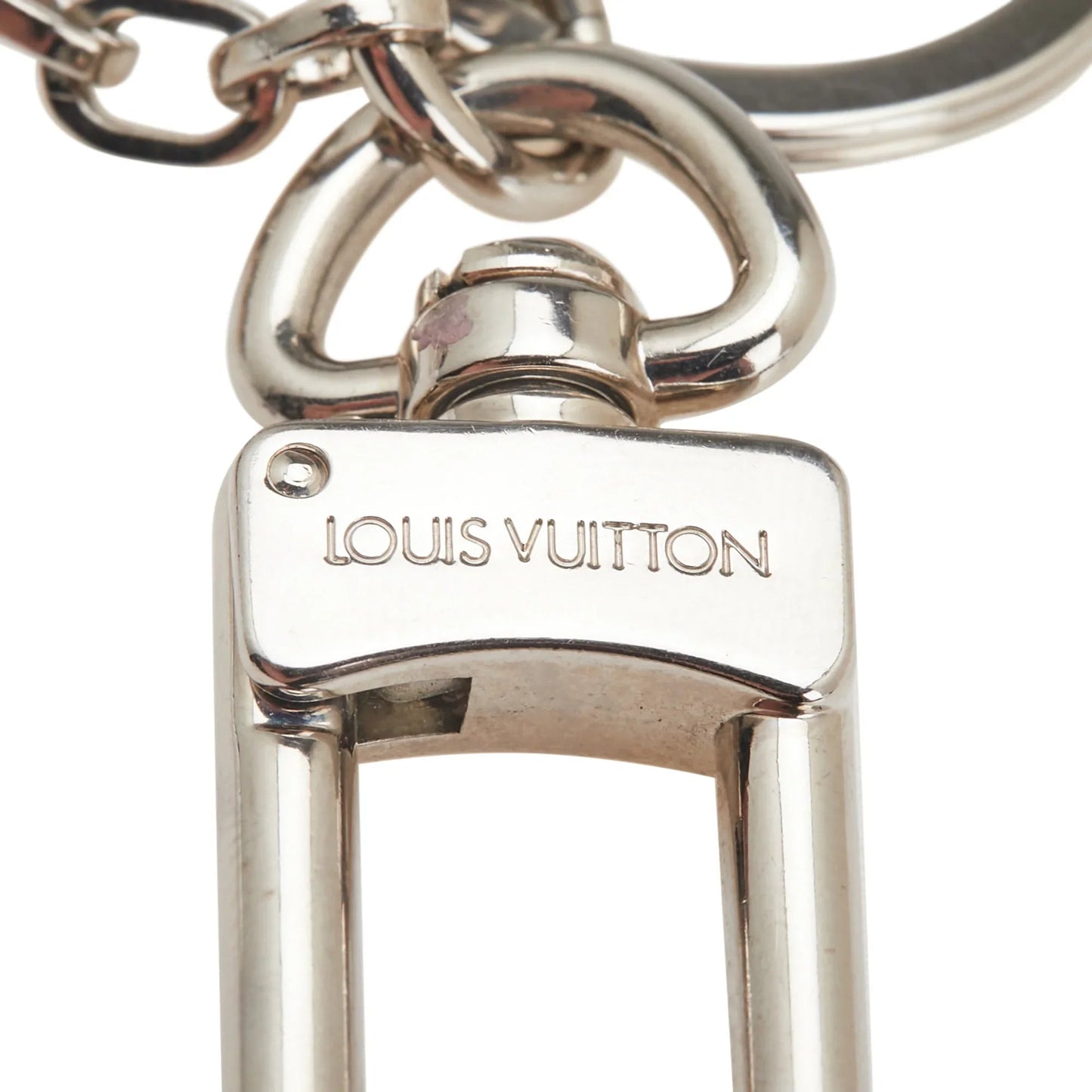 Silver Louis Vuitton Silver Resin LV Twist Key Ring