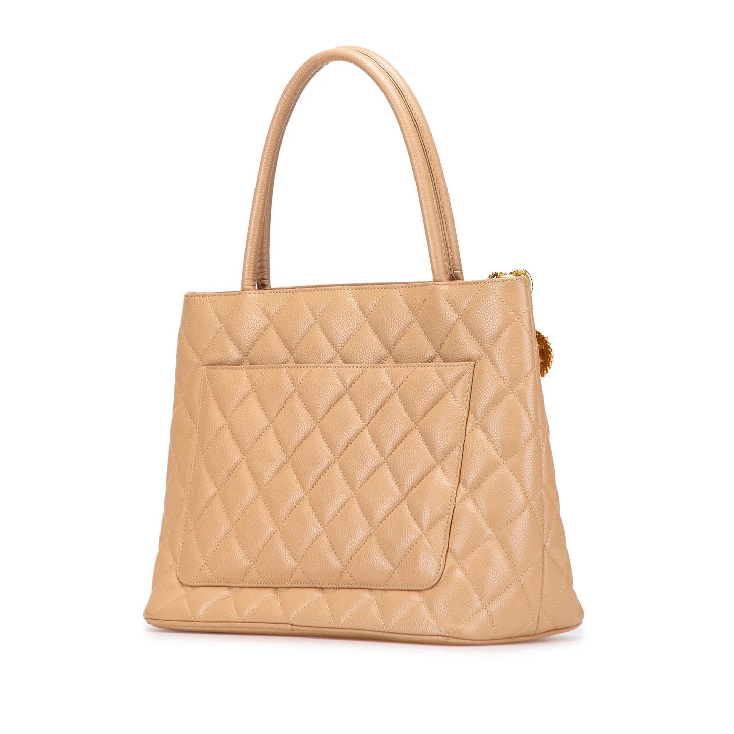 Tan Chanel Caviar Medallion Tote
