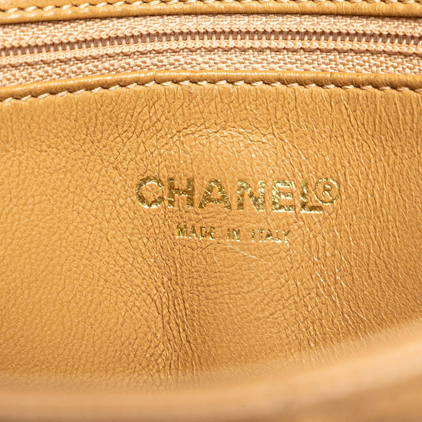 Tan Chanel Caviar Medallion Tote