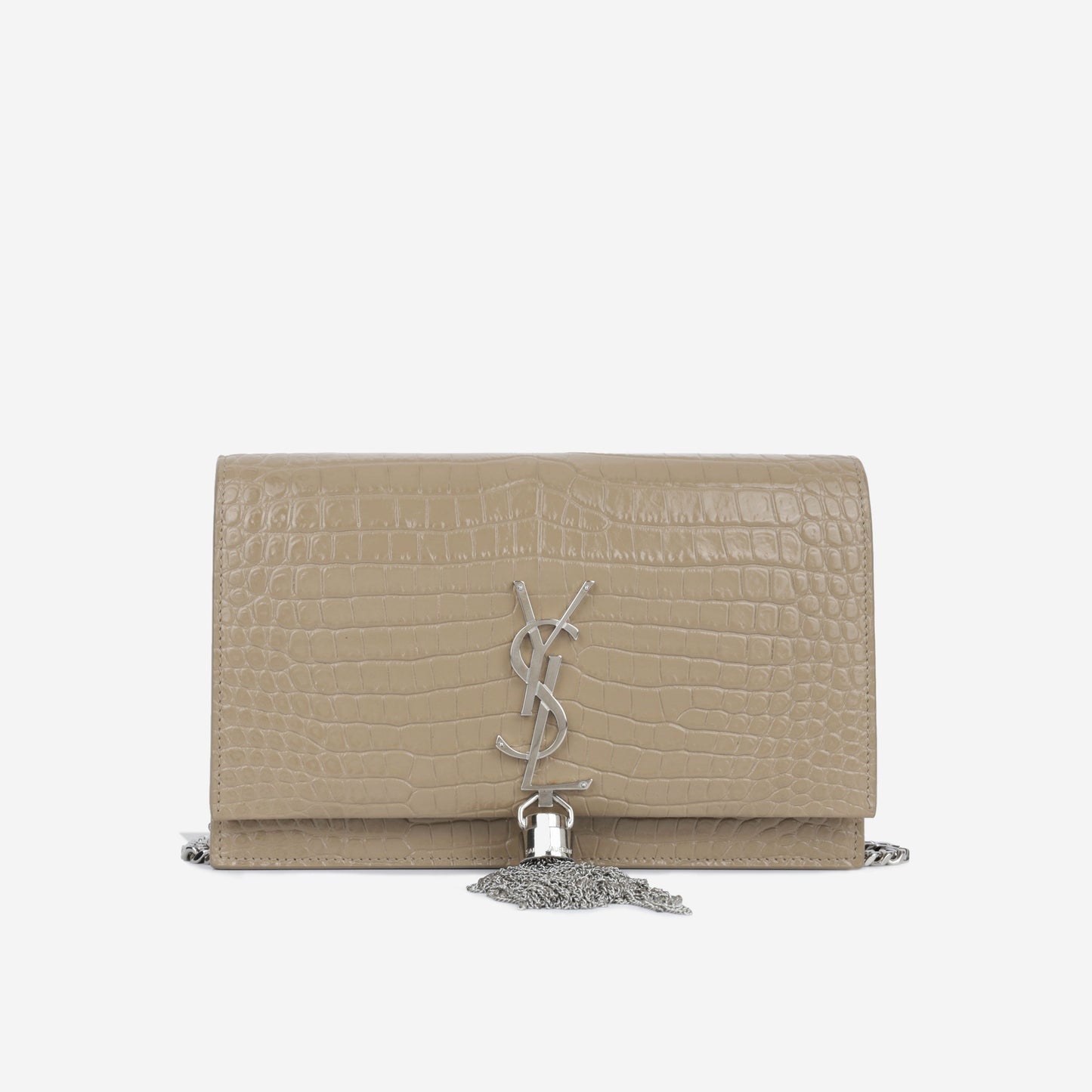 Saint Laurent Kate Tassel WOC -  Croc Embossed