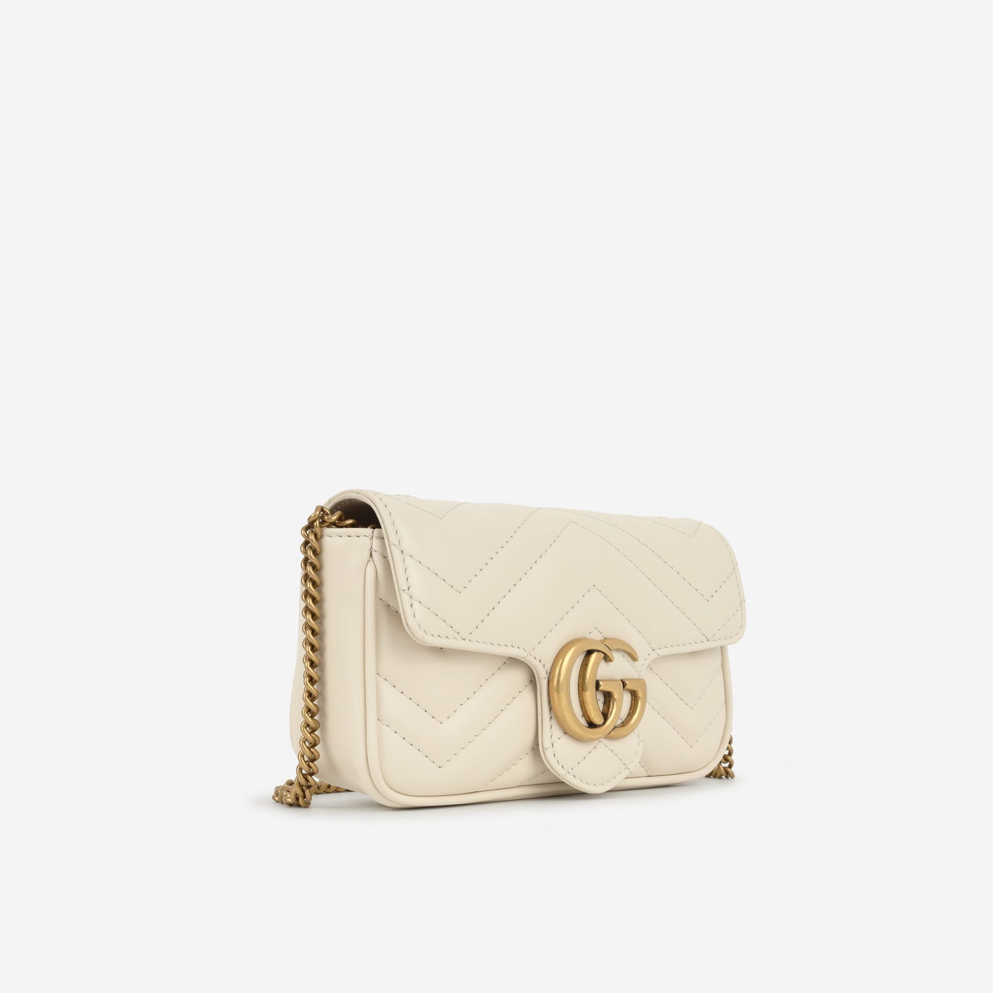 Gucci - Super Mini Marmont Bag - White Calfskin GHW -