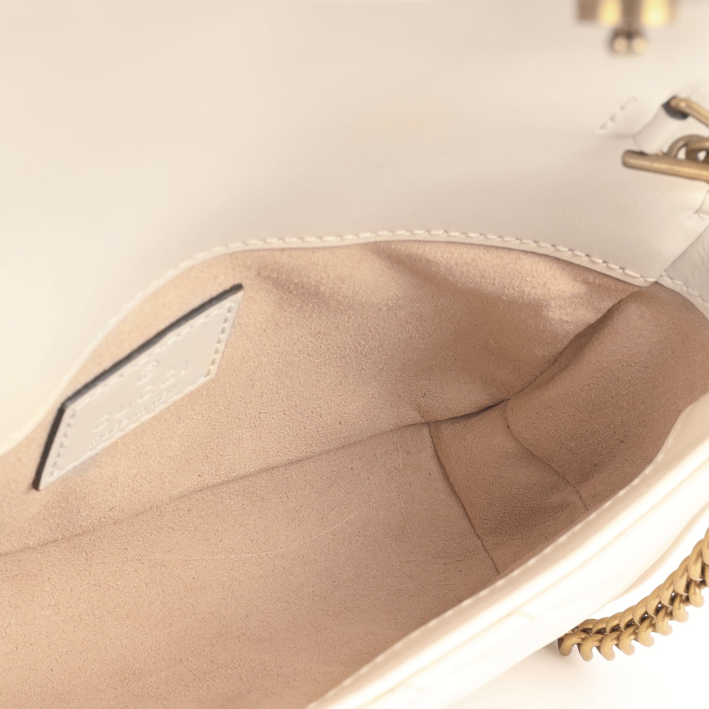 Gucci - Super Mini Marmont Bag - White Calfskin GHW -