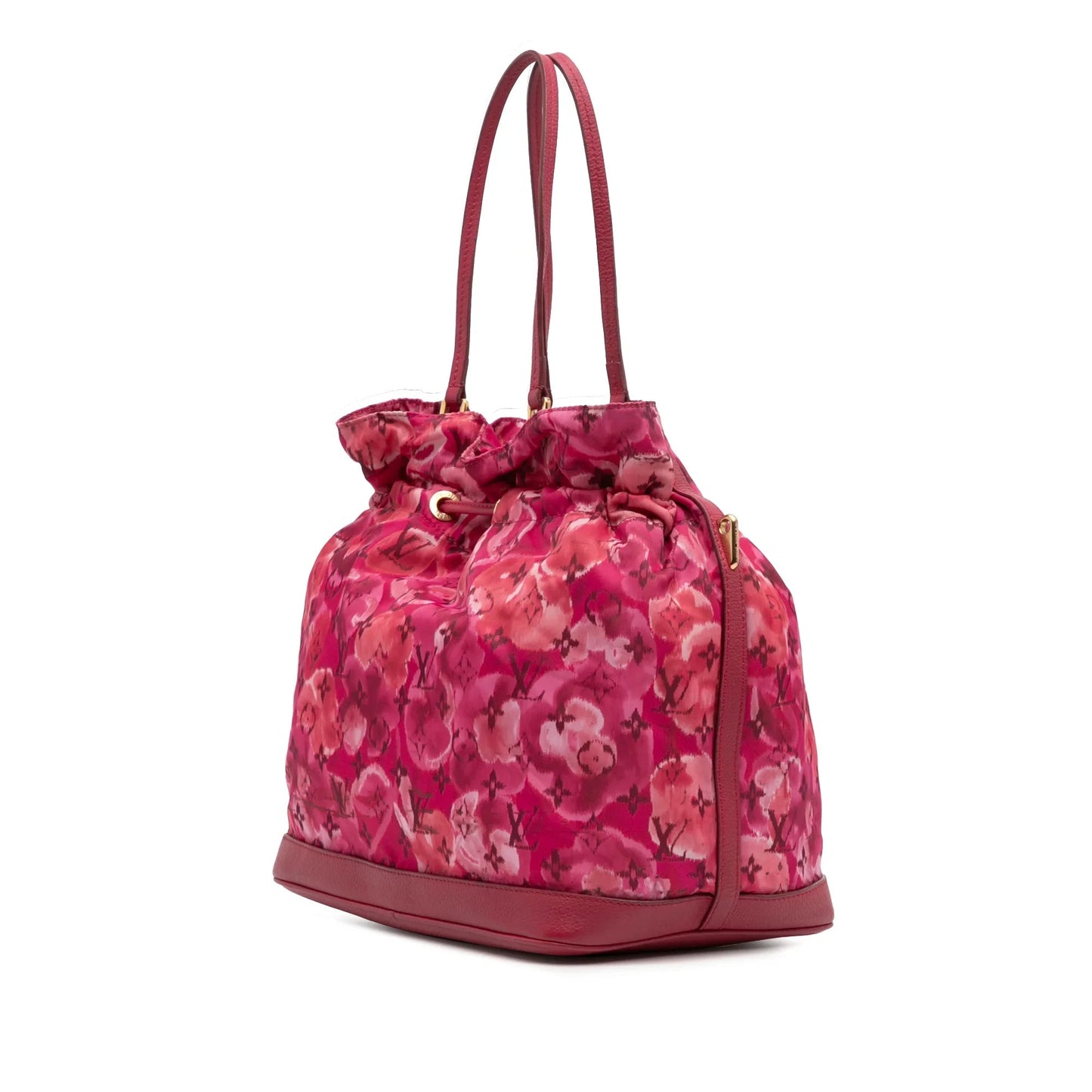 Pink Louis Vuitton Limited Edition Monogram Nylon Ikat Noefull MM Bucket Bag