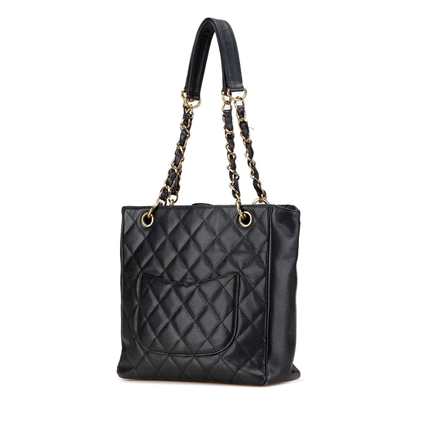 Black Chanel Caviar Petite Shopping Tote