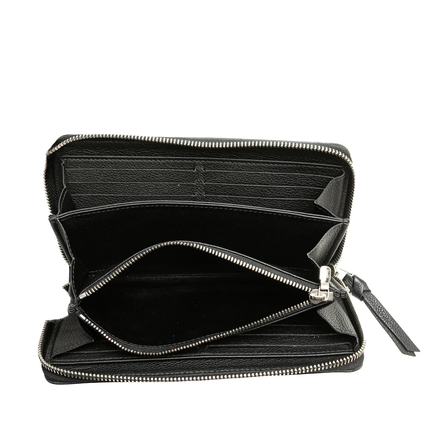Black Louis Vuitton Leather Lockme Zippy Wallet