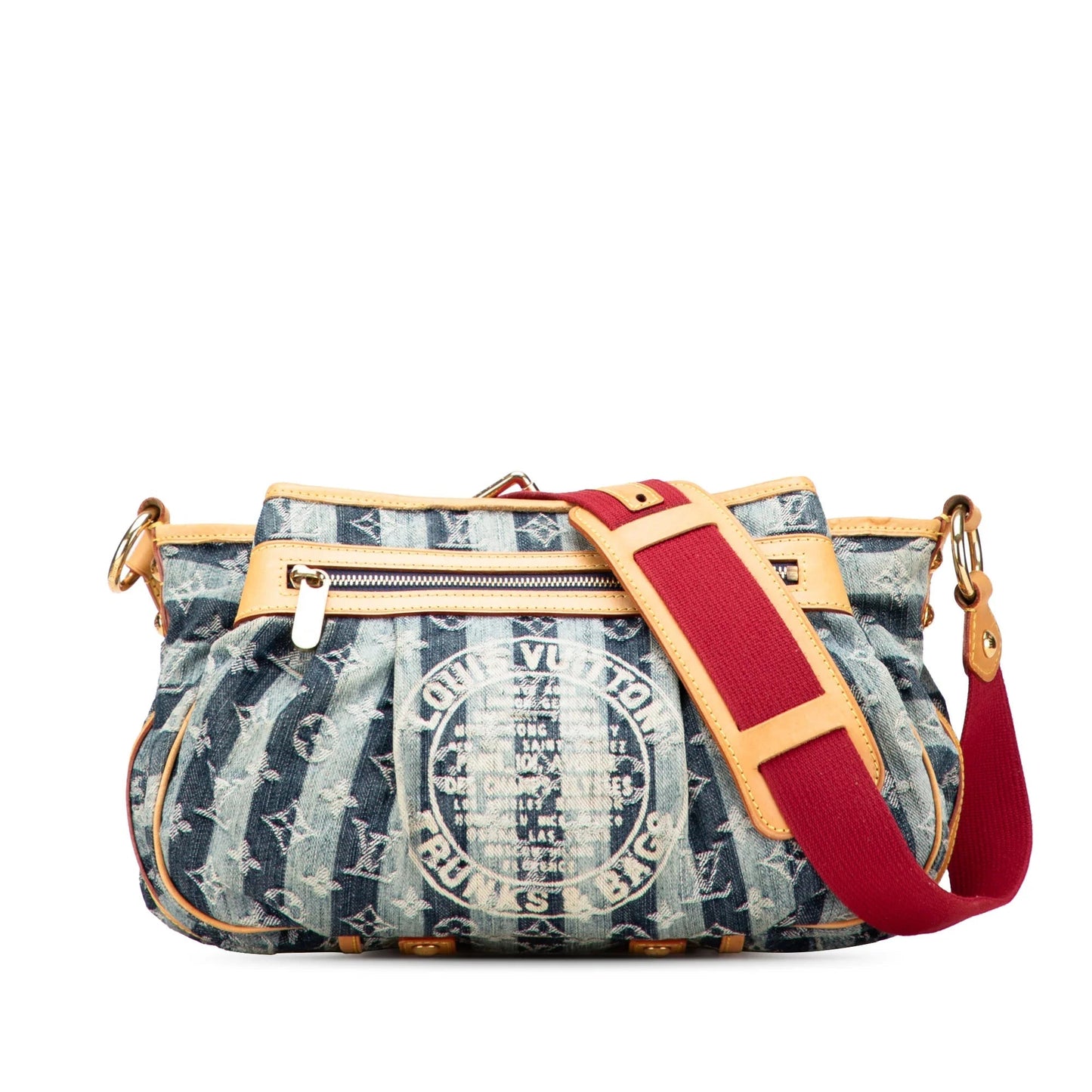 Blue Louis Vuitton Monogram Denim Porte Epaule Raye Cabas MM Crossbody Bag
