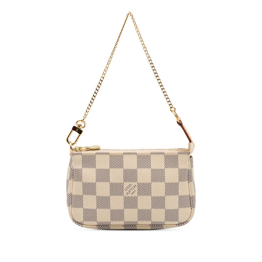 White Louis Vuitton Damier Azur Mini Pochette Accessoires Handbag