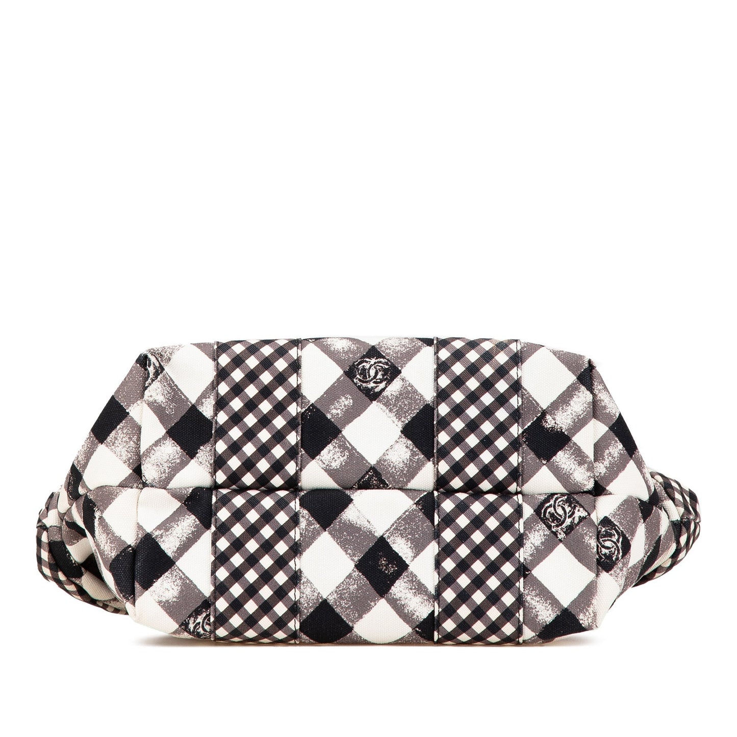Black Chanel Canvas Gingham Handbag