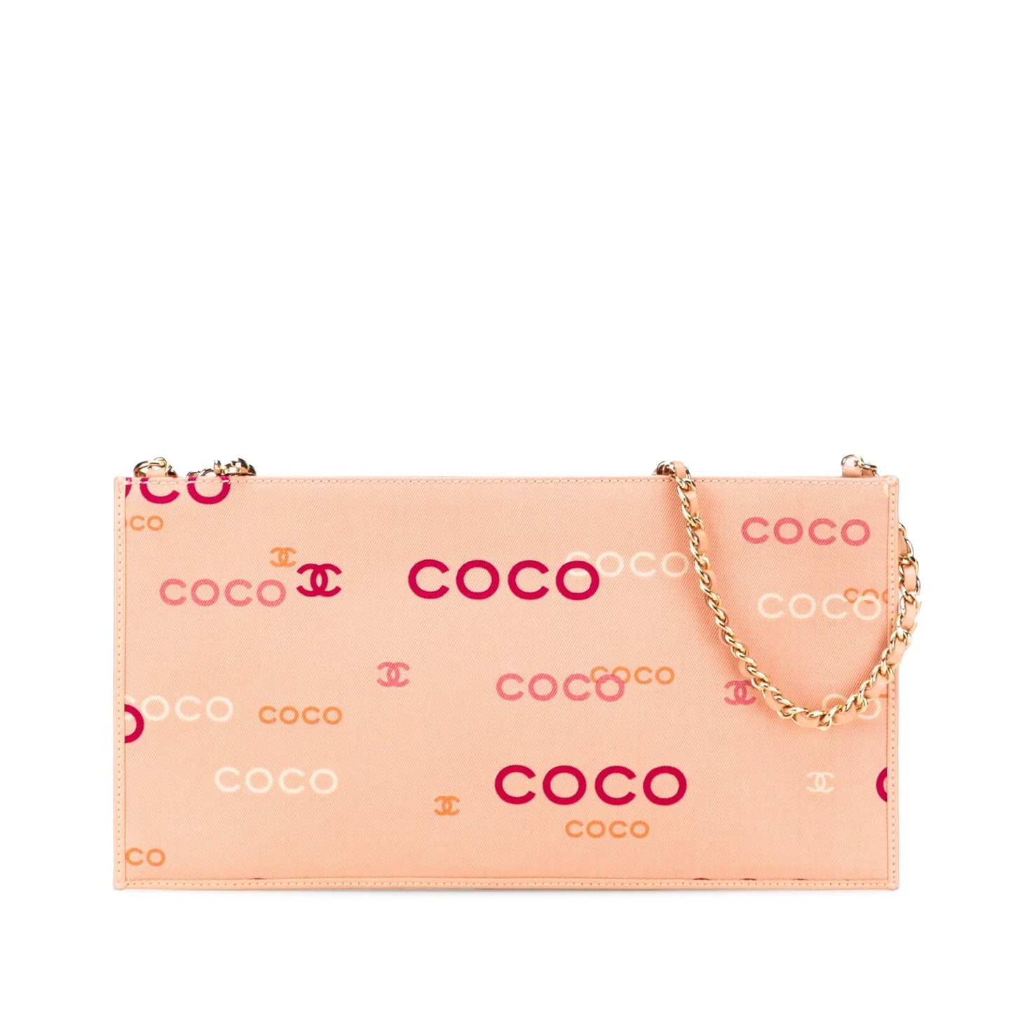 Pink Chanel Canvas Coco Chain Pochette Handbag