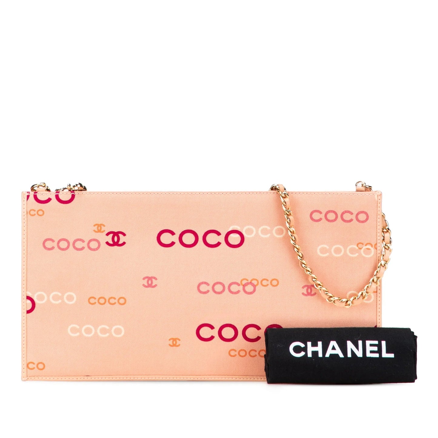 Pink Chanel Canvas Coco Chain Pochette Handbag