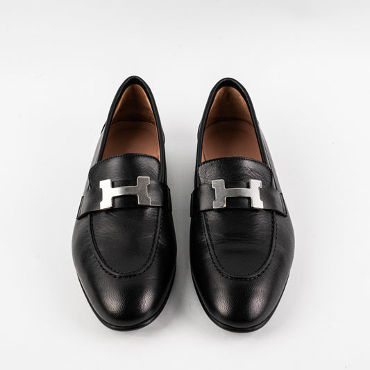 Hermes Women Paris Size 36 Black Loafer