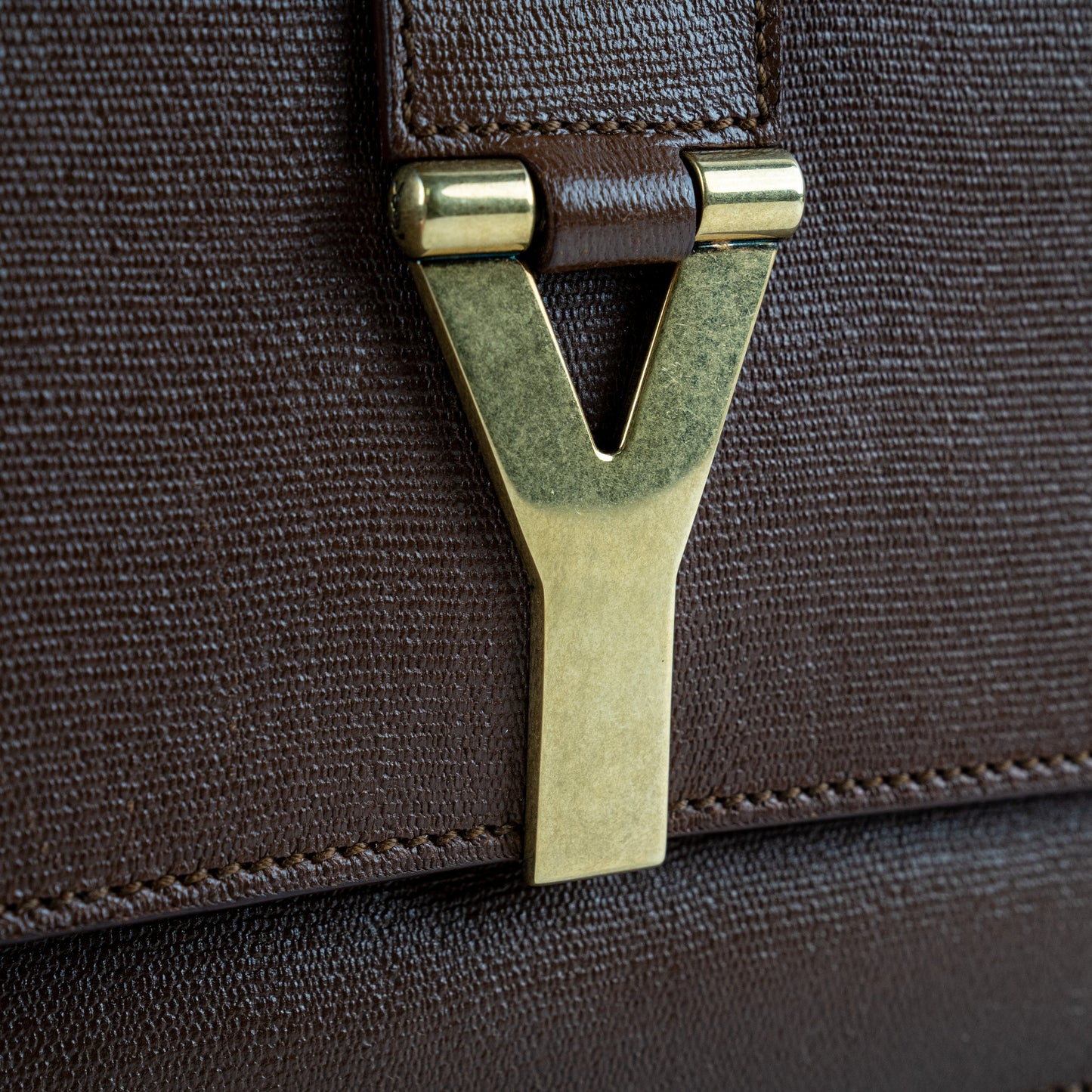 Saint Laurent Chyc Medium Crossbody Bag Brown