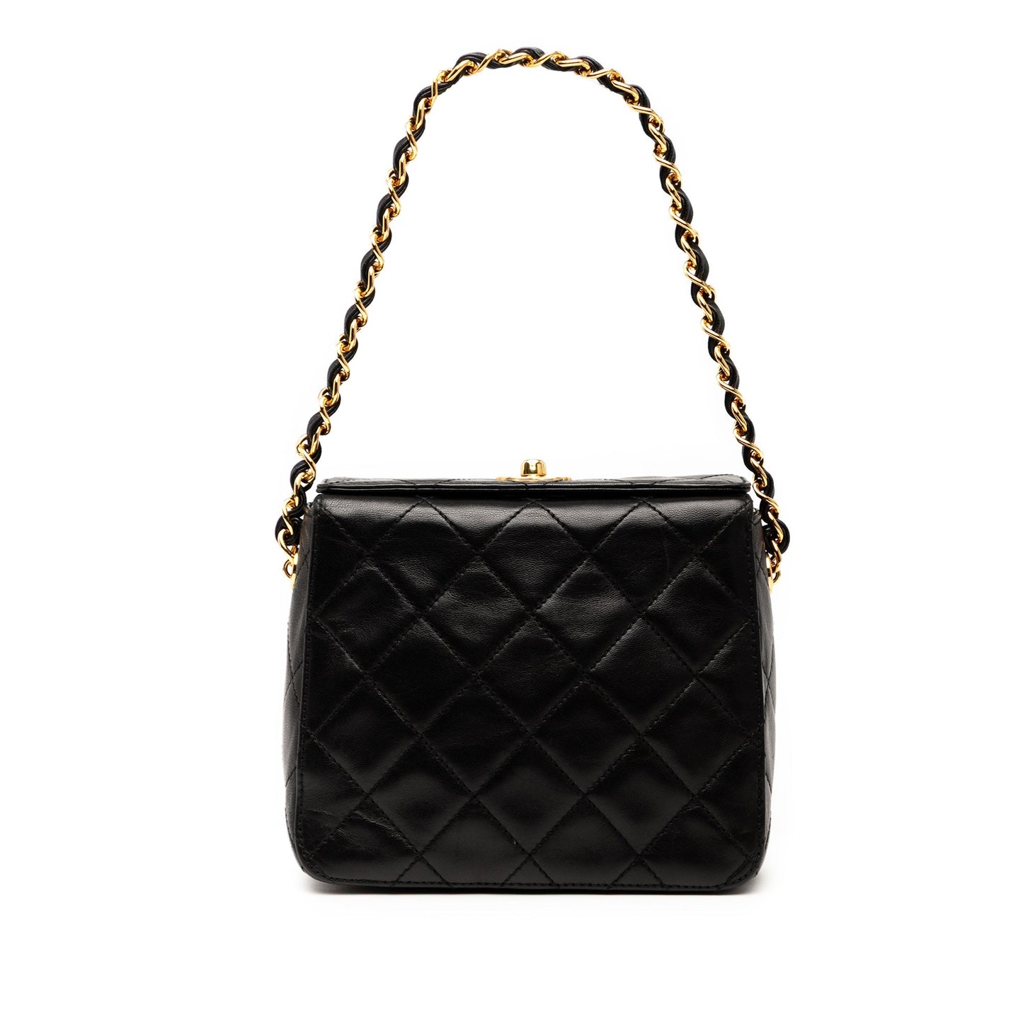 Black Chanel CC Quilted Lambskin Turnlock Handbag