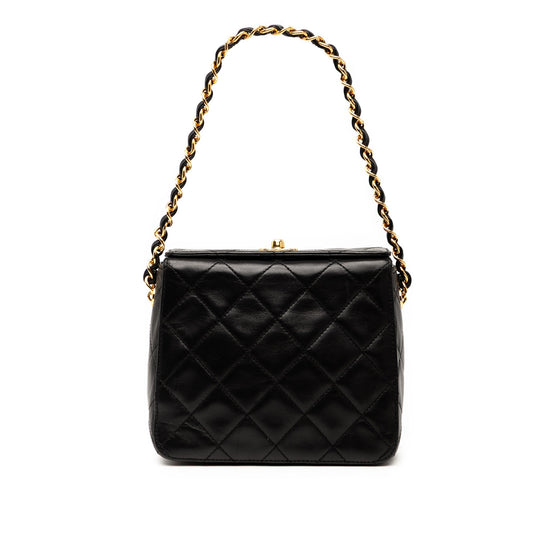 Black Chanel CC Quilted Lambskin Turnlock Handbag