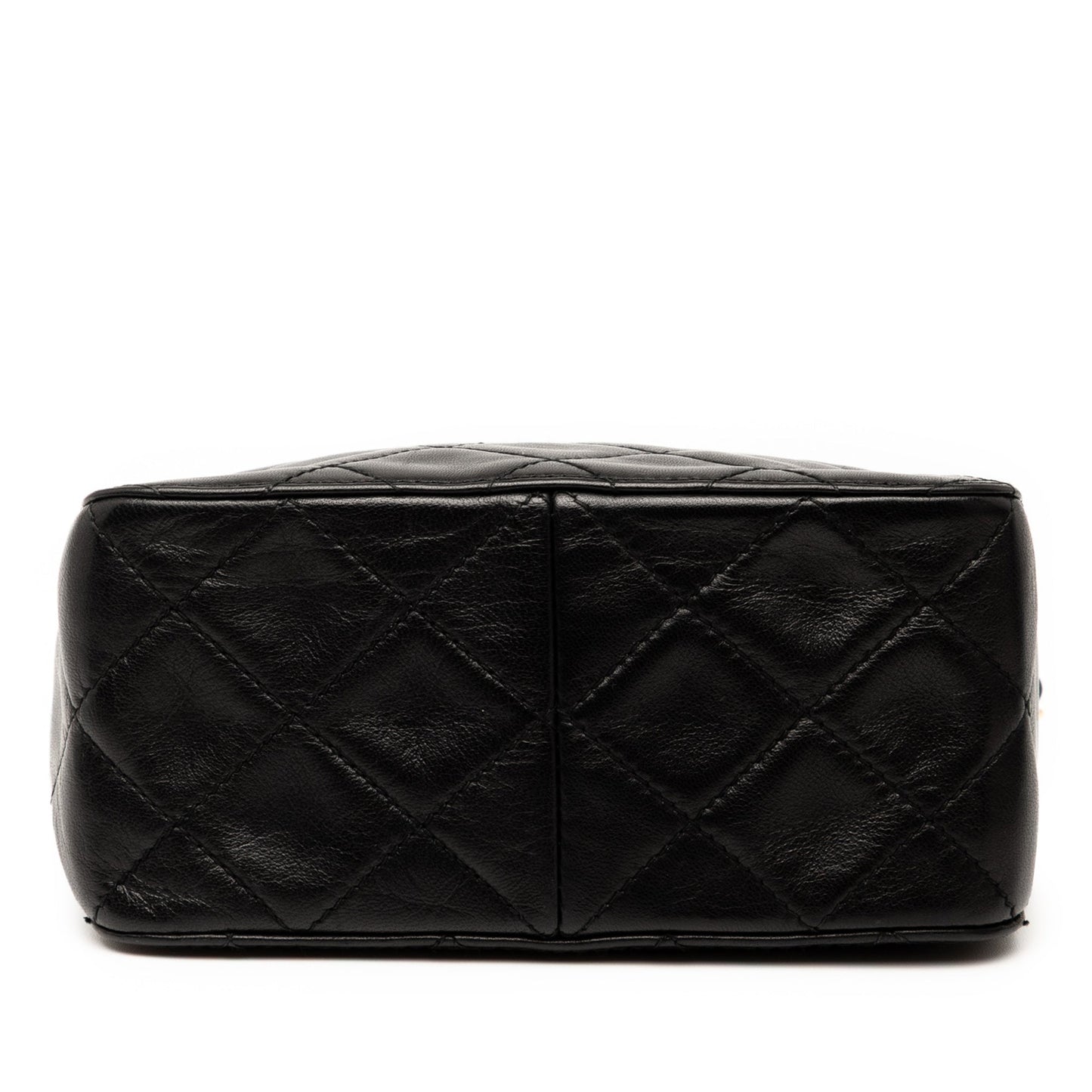Black Chanel CC Quilted Lambskin Turnlock Handbag