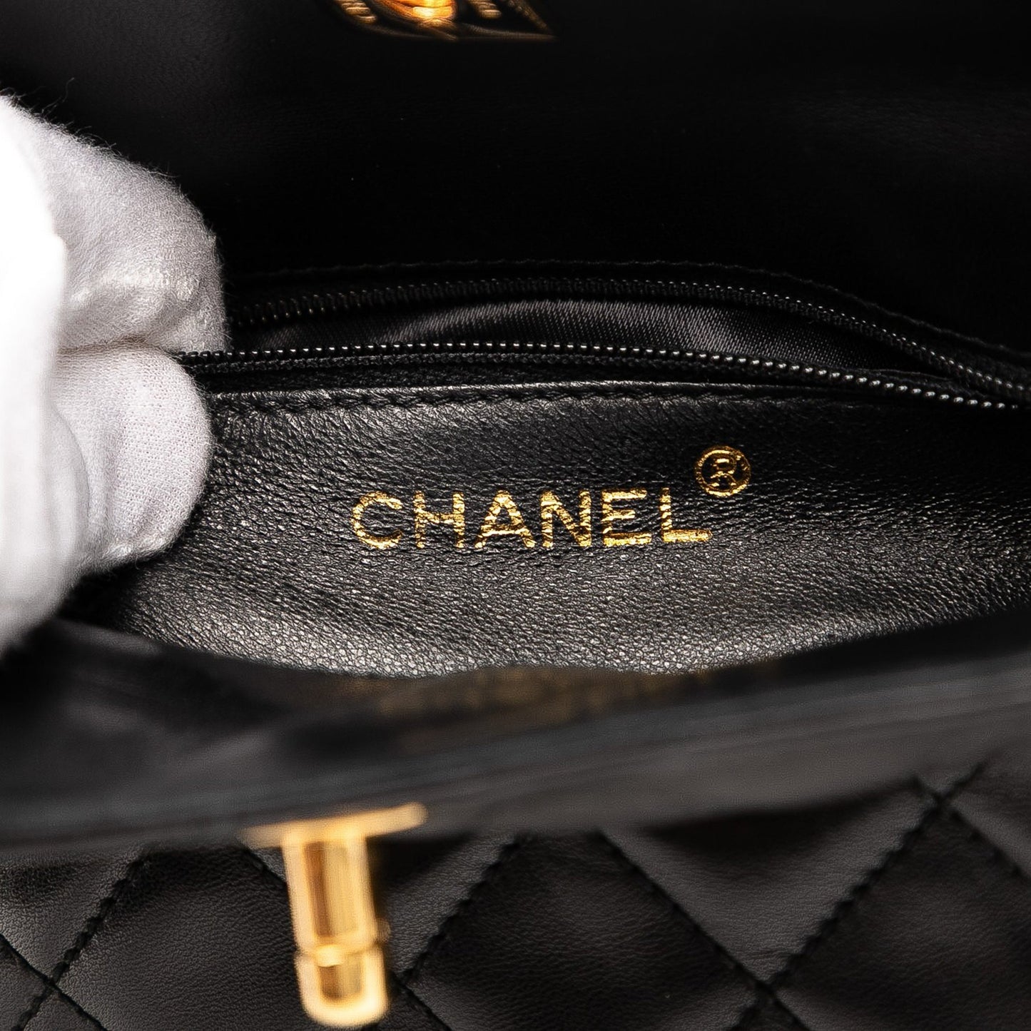 Black Chanel CC Quilted Lambskin Turnlock Handbag