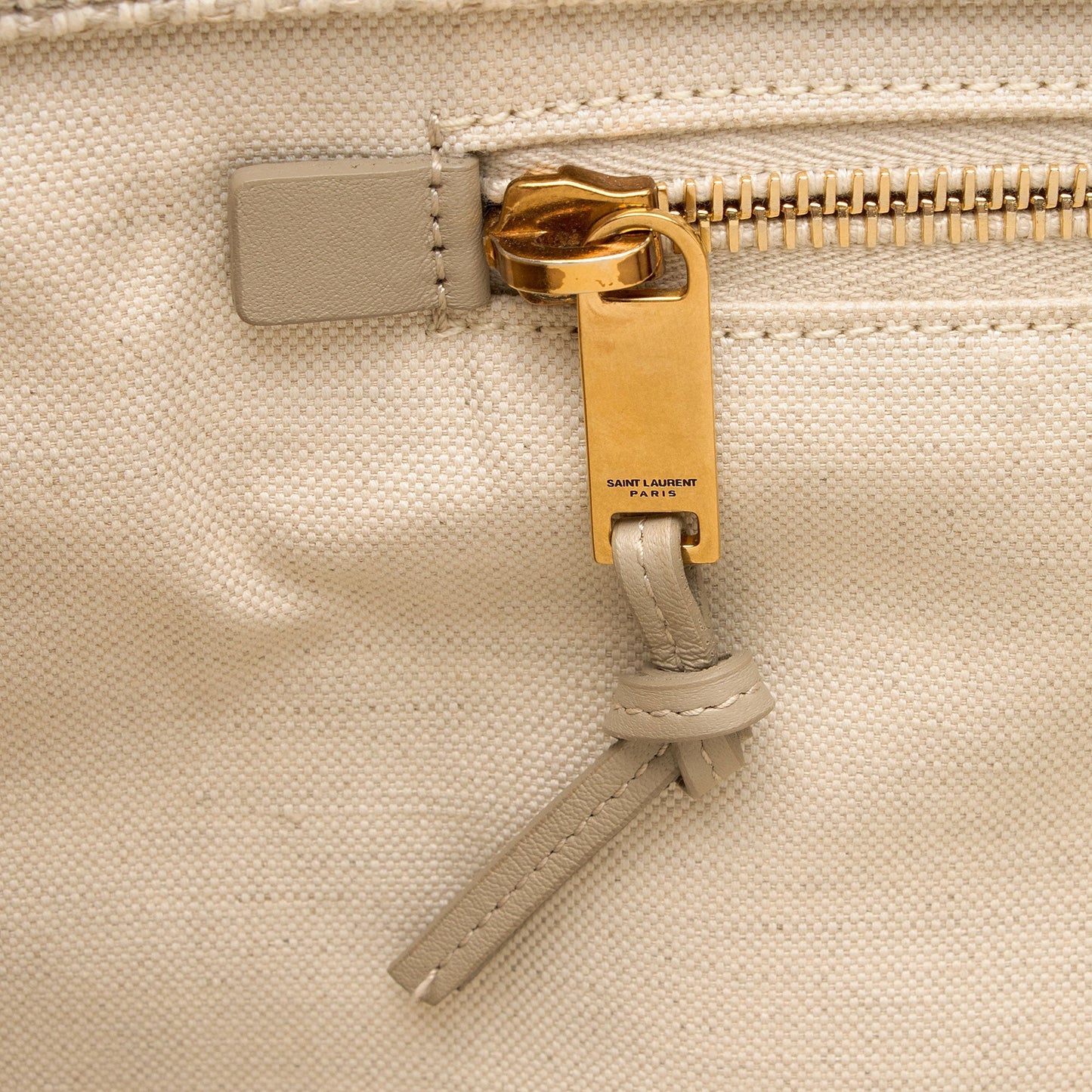 Saint Laurent Canvas Calfskin Rive Gauche Small Tote GiWJT4