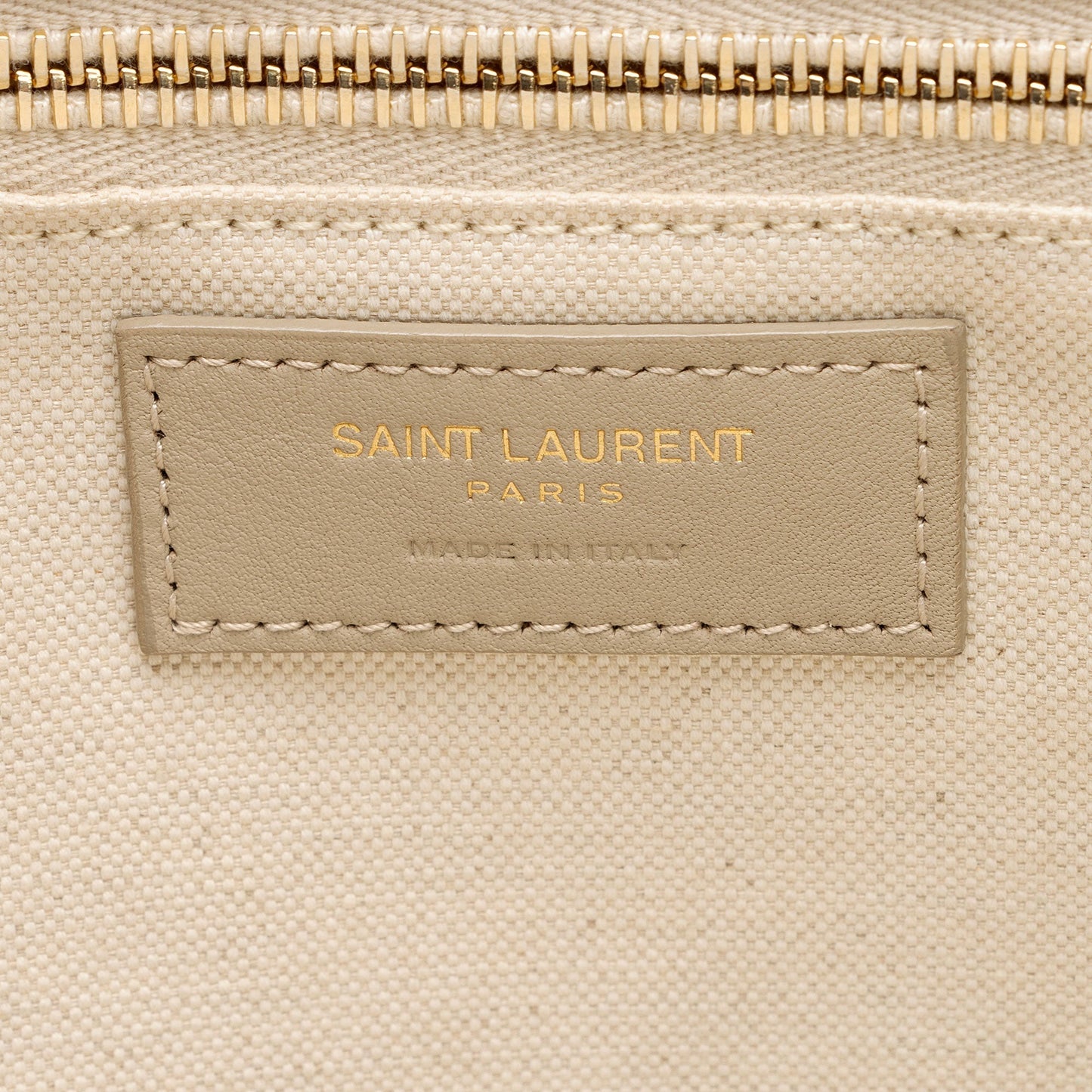 Saint Laurent Canvas Calfskin Rive Gauche Small Tote GiWJT4