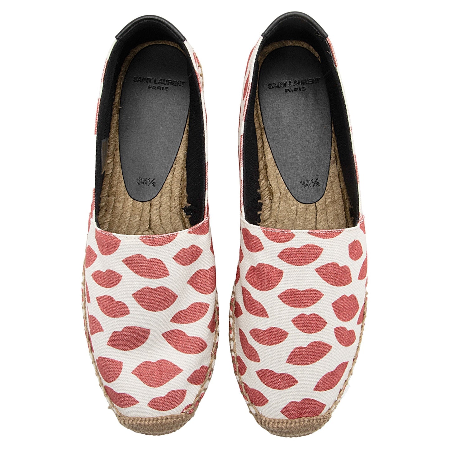 Saint Laurent Canvas Lip Print Espadrilles - Size 8.5 / 38.5 rDUAGs