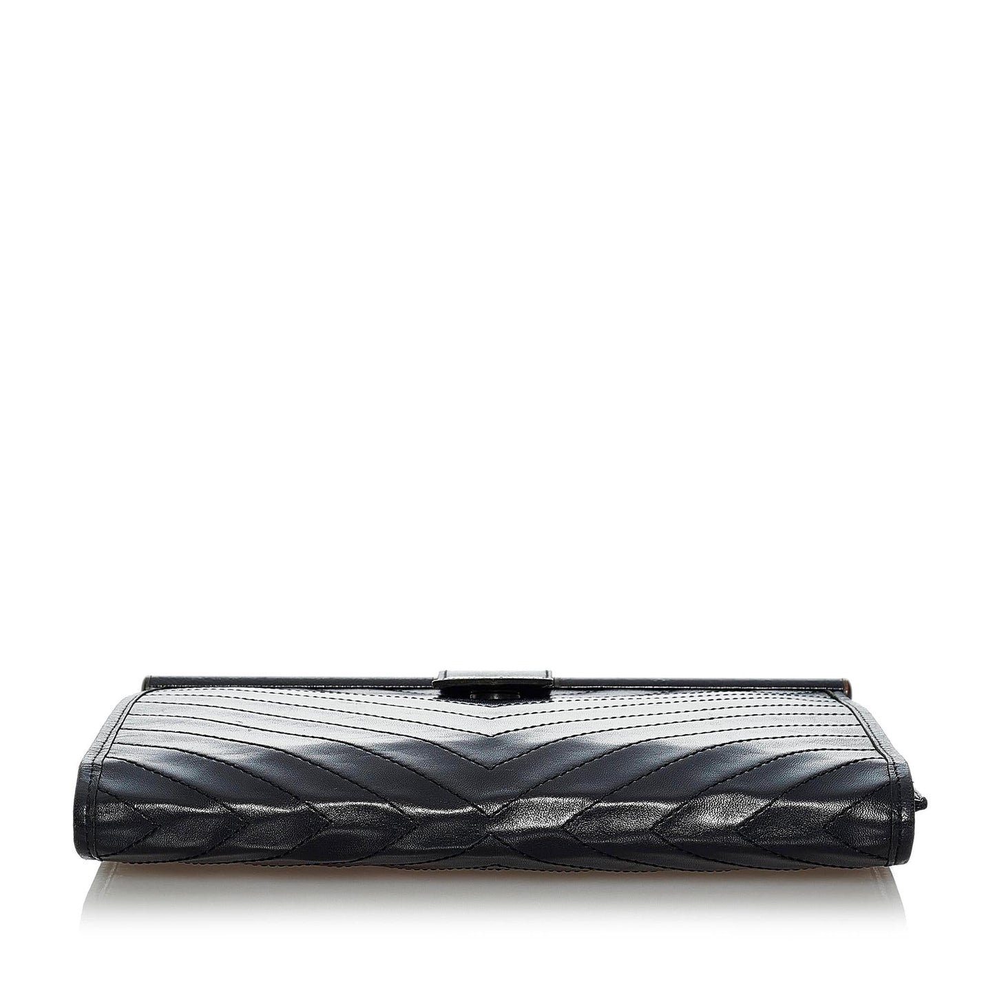 Saint Laurent Chevron Leather Clutch Bag (SHG-34249