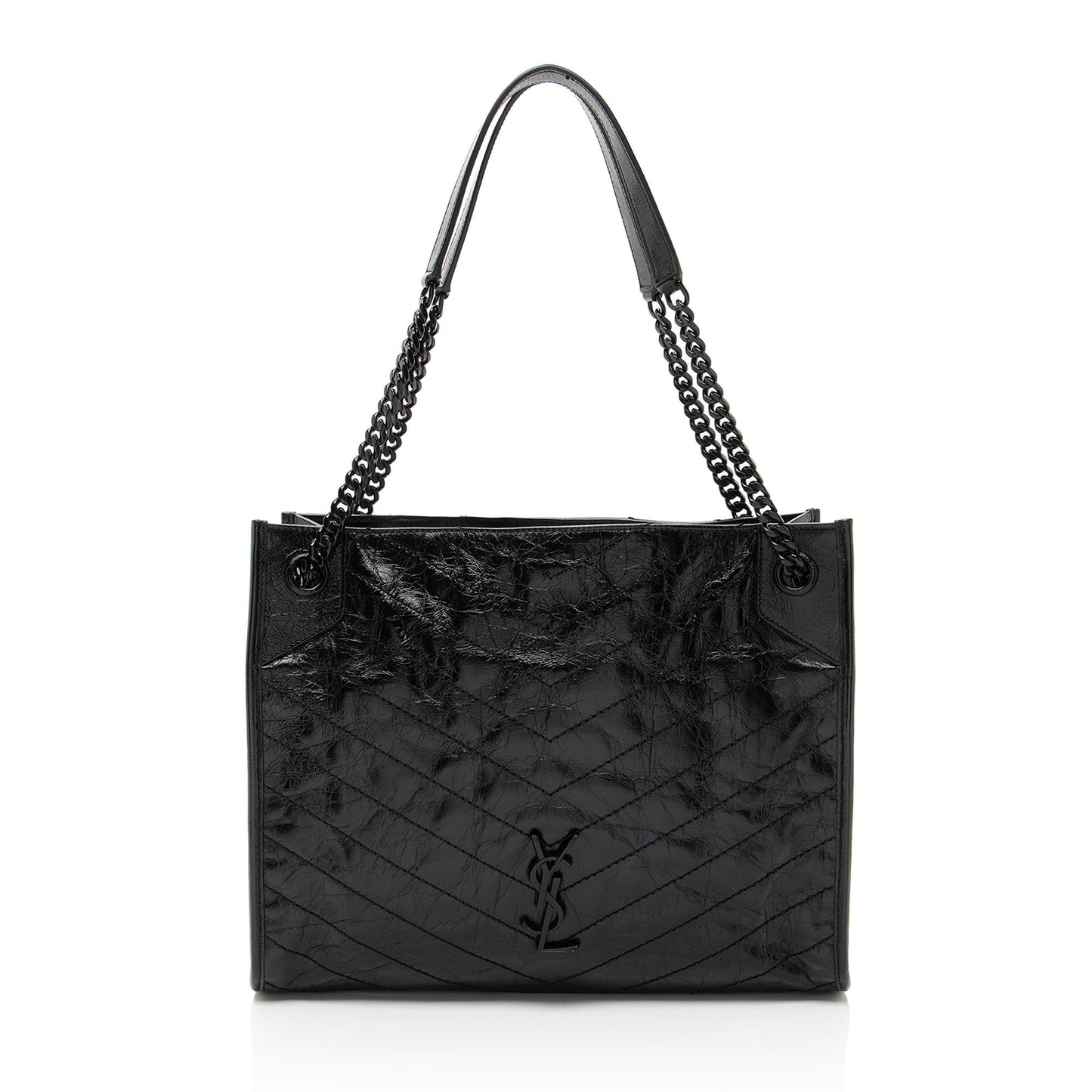 Saint Laurent Crinkled Calfskin Monogram Niki Medium Shopping Tote HoUdcp