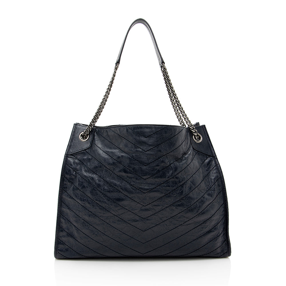 Saint Laurent Crinkled Calfskin Niki Large Shopping Tote 19423