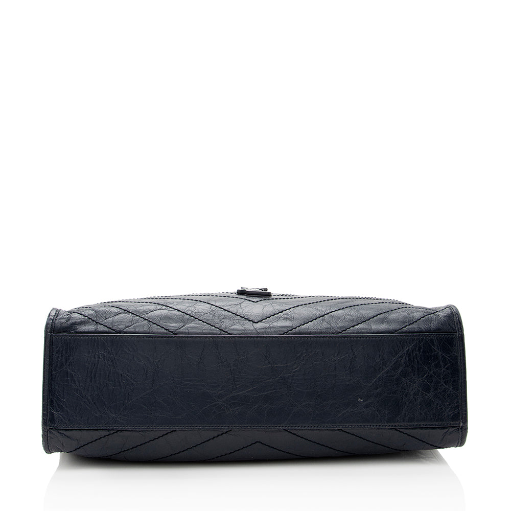 Saint Laurent Crinkled Calfskin Niki Large Shopping Tote 19423