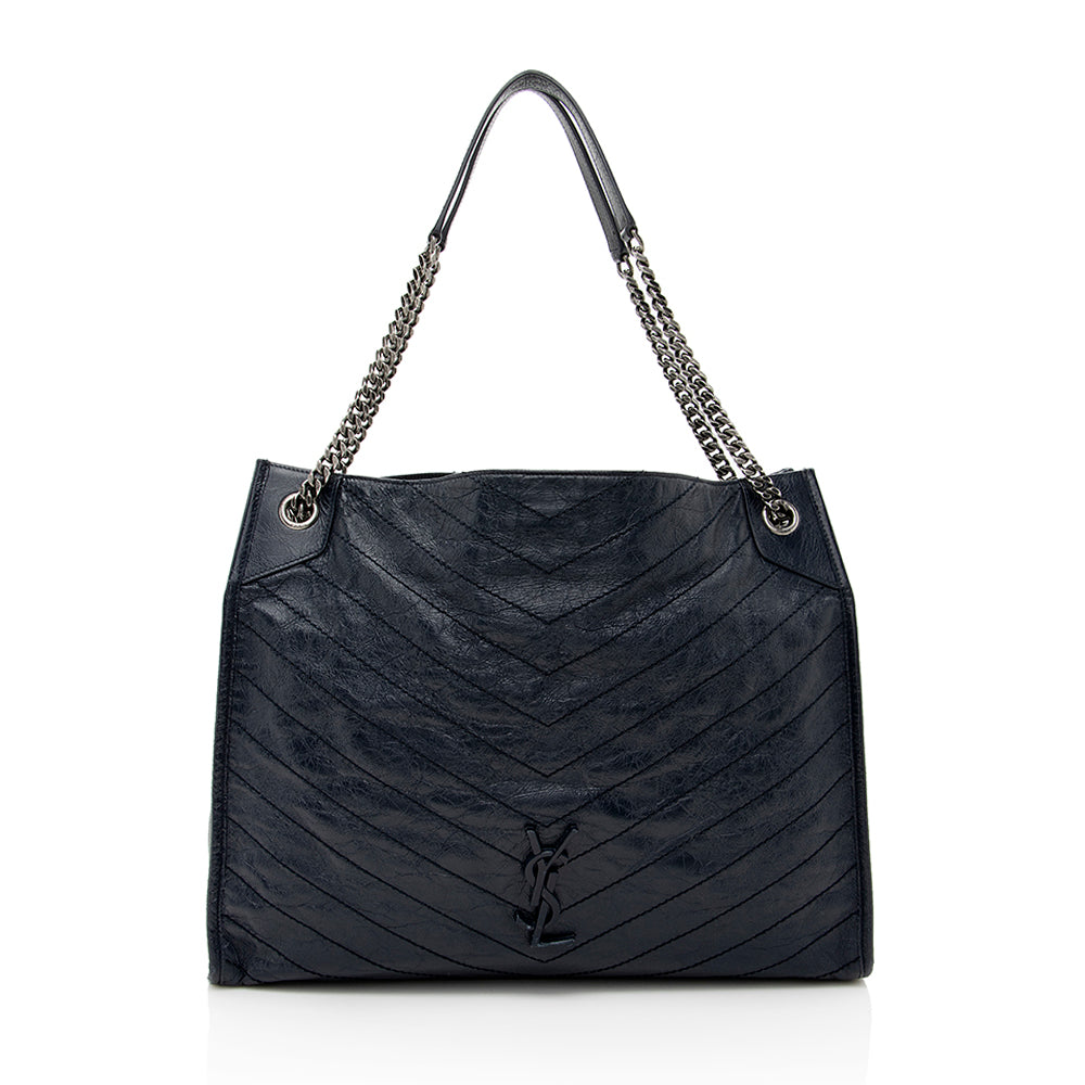Saint Laurent Crinkled Calfskin Niki Large Shopping Tote 19423