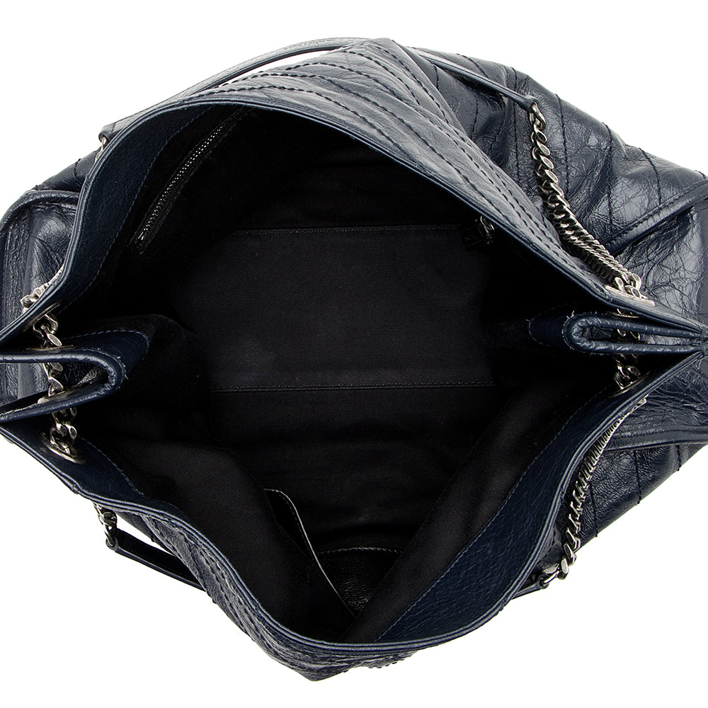 Saint Laurent Crinkled Calfskin Niki Large Shopping Tote 19423