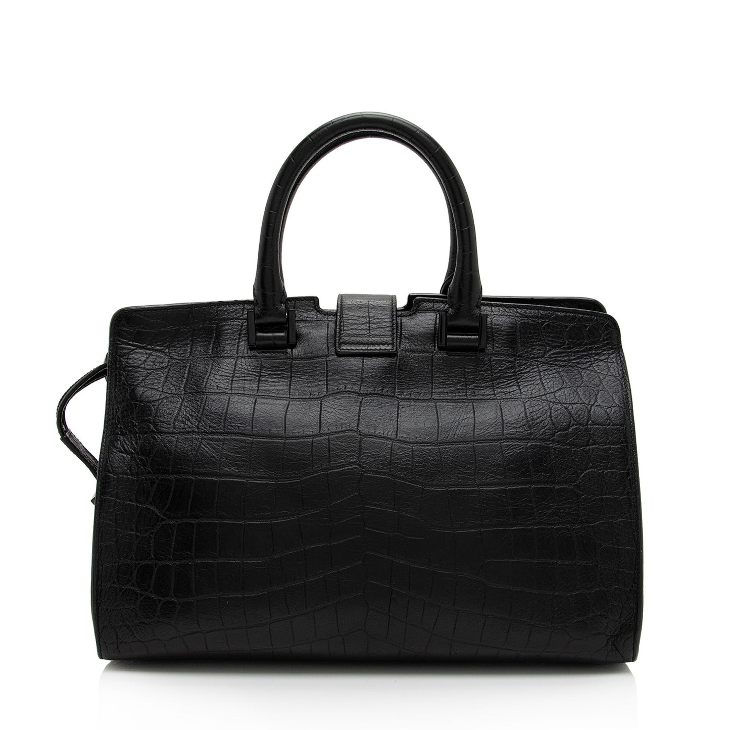 Saint Laurent Croc Embossed Leather Monogram Baby Cabas Tote QBG3Zi