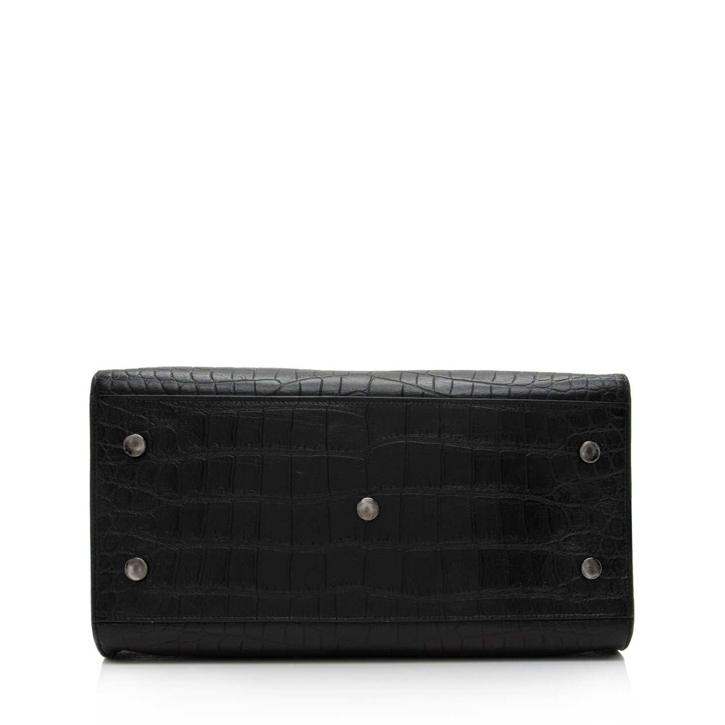 Saint Laurent Croc Embossed Leather Monogram Baby Cabas Tote QBG3Zi
