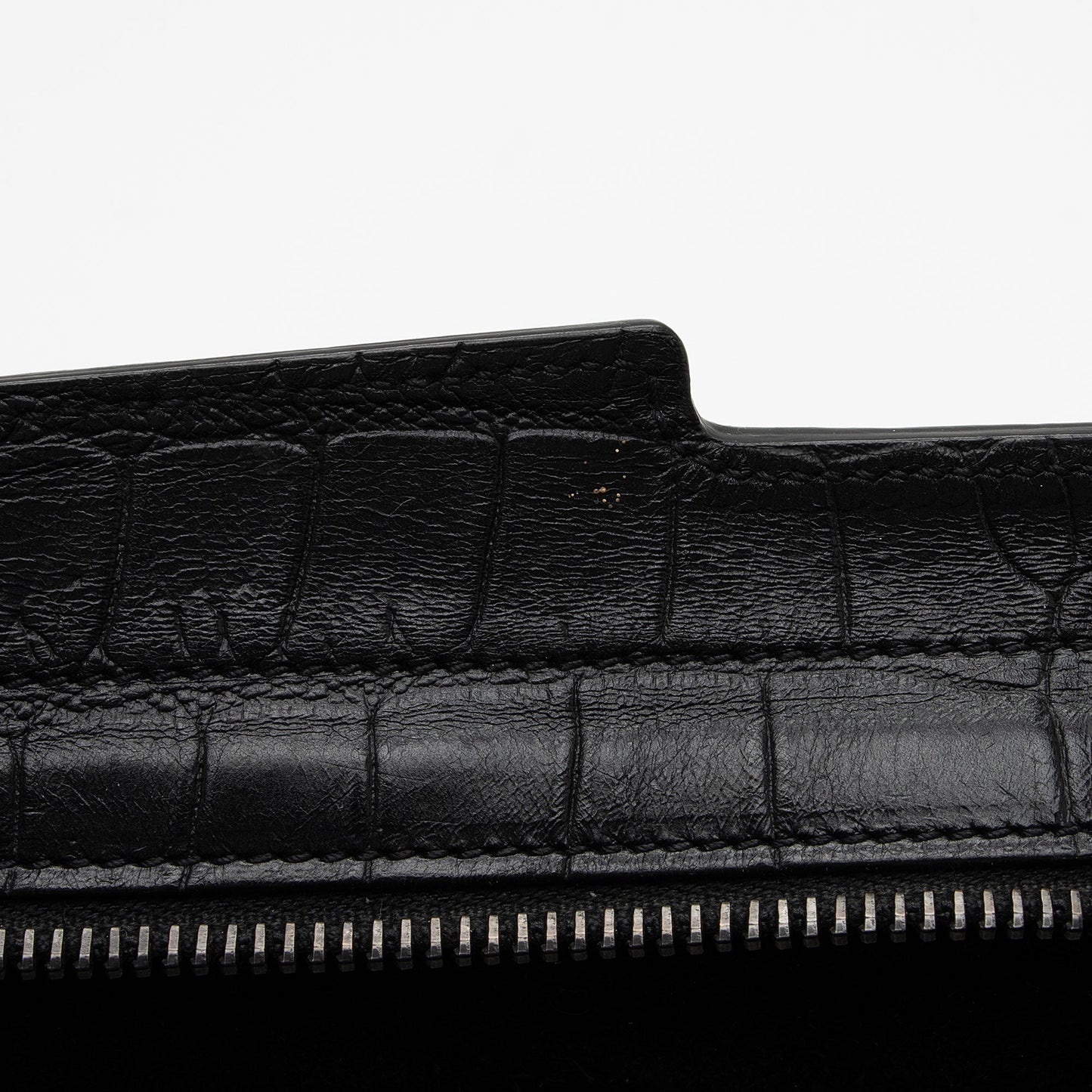 Saint Laurent Croc Embossed Leather Monogram Baby Cabas Tote QBG3Zi