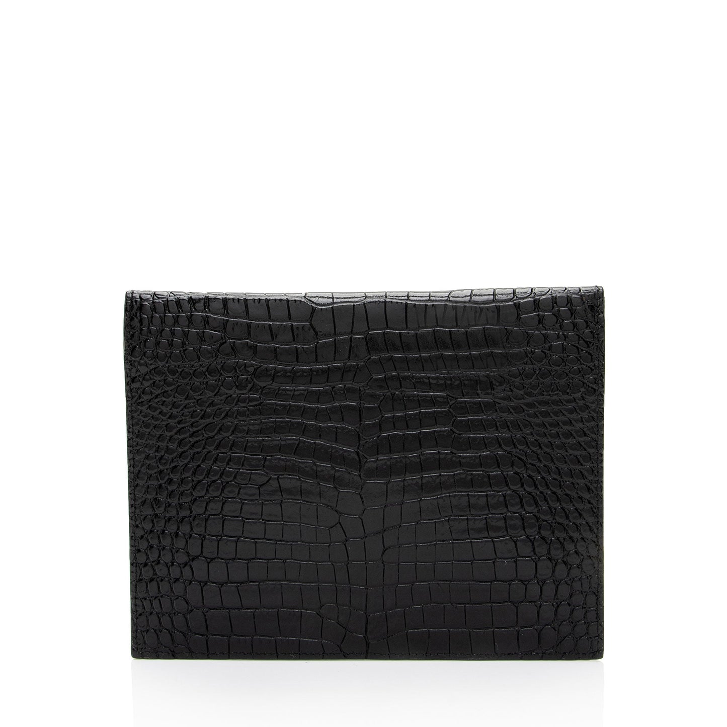 Saint Laurent Croc Embossed Leather Monogram Baby Uptown Clutch ZduBsW